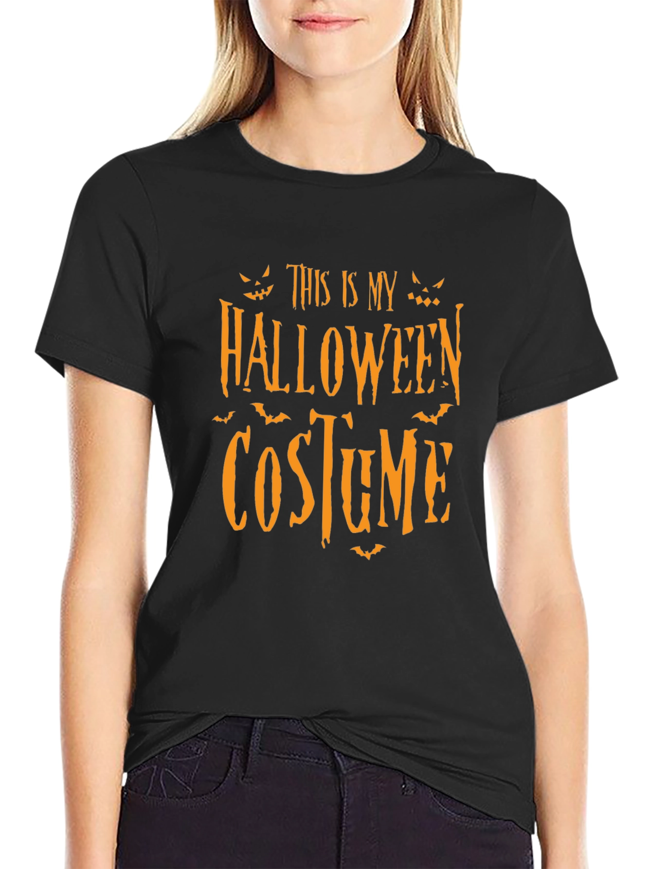 Halloween Costume Graphic T-Shirt - Black