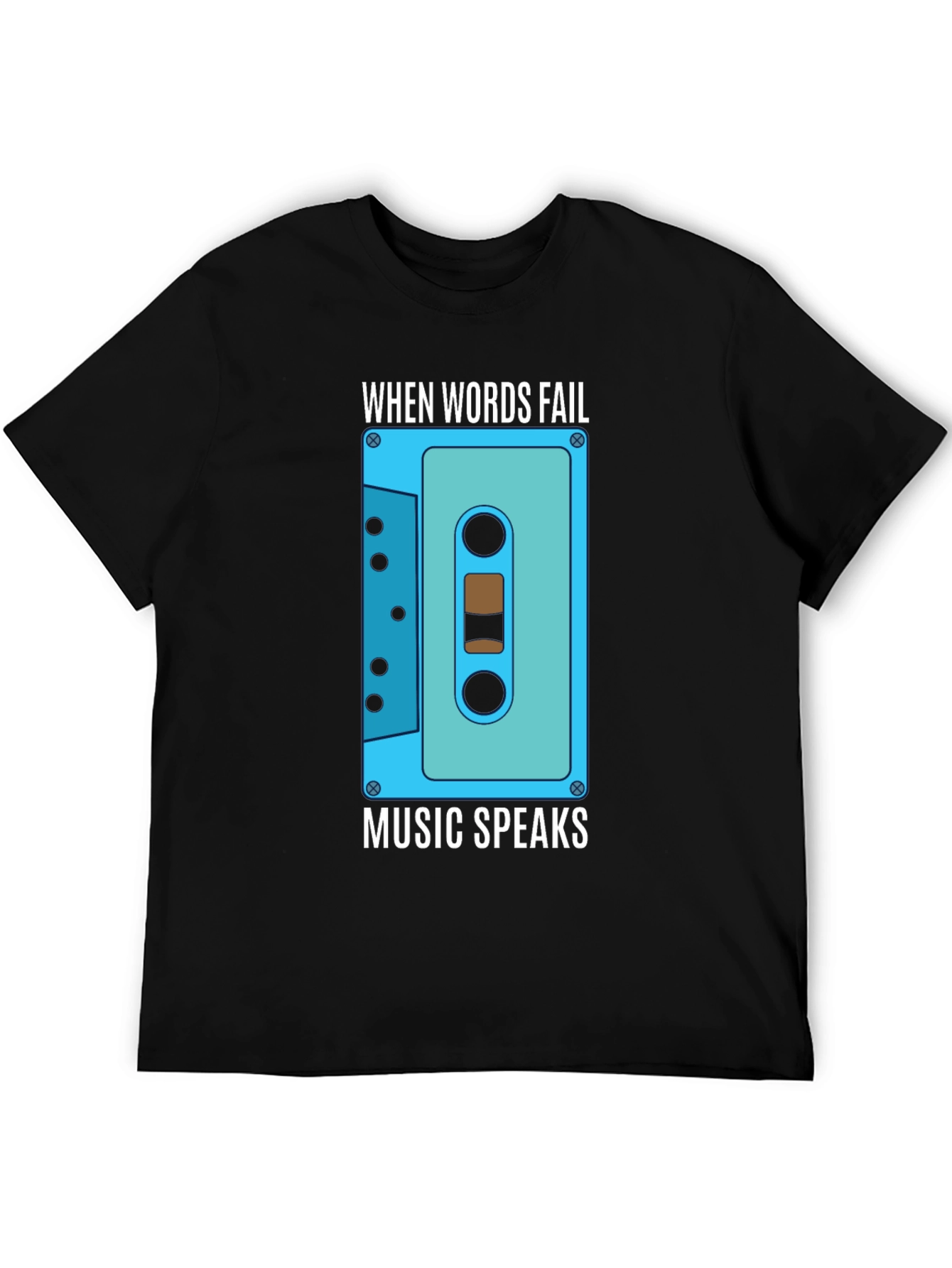 Music Speaks Graphic Tee - Cassette Design