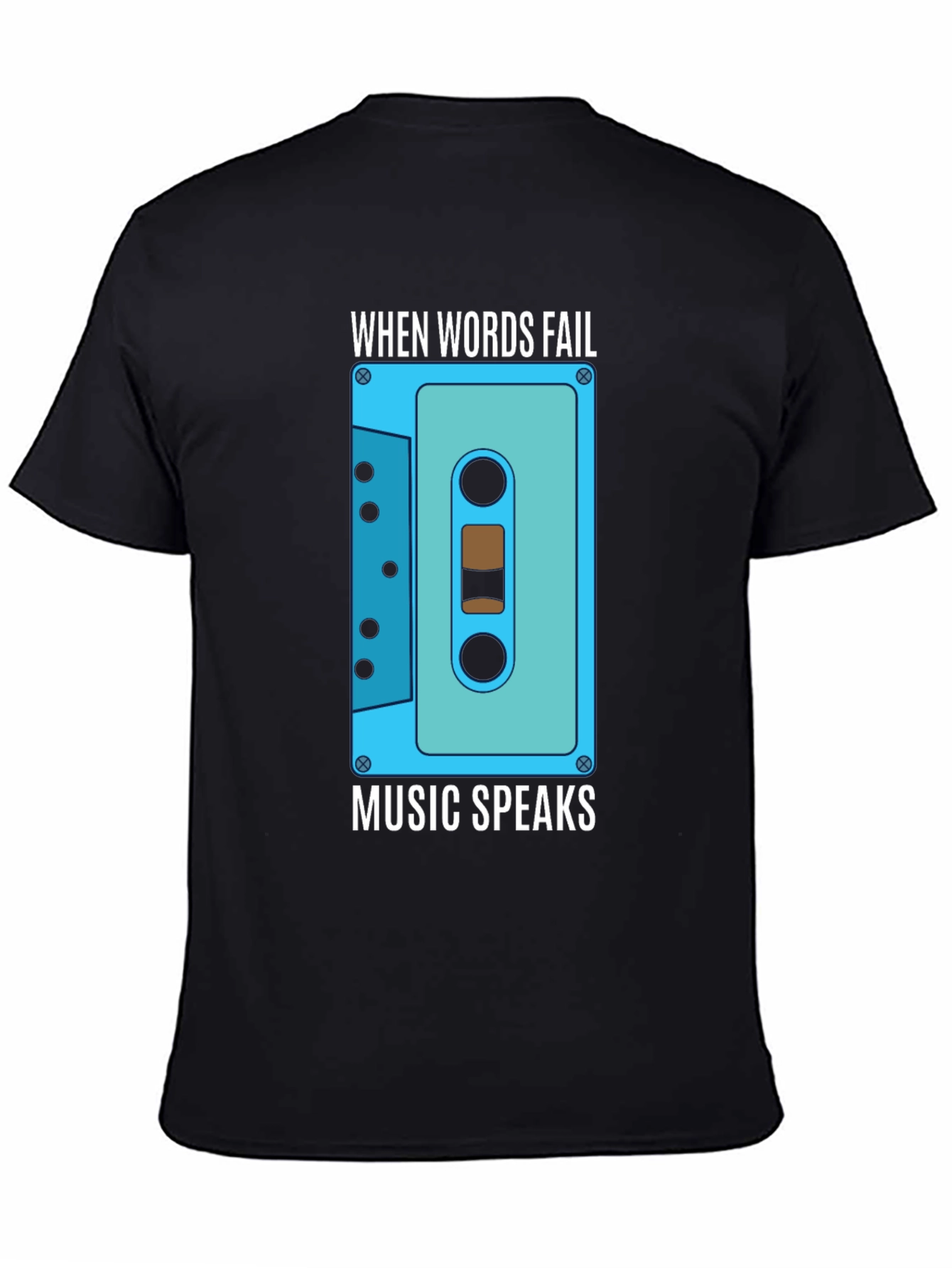 Music Speaks Graphic Tee - Cassette Design