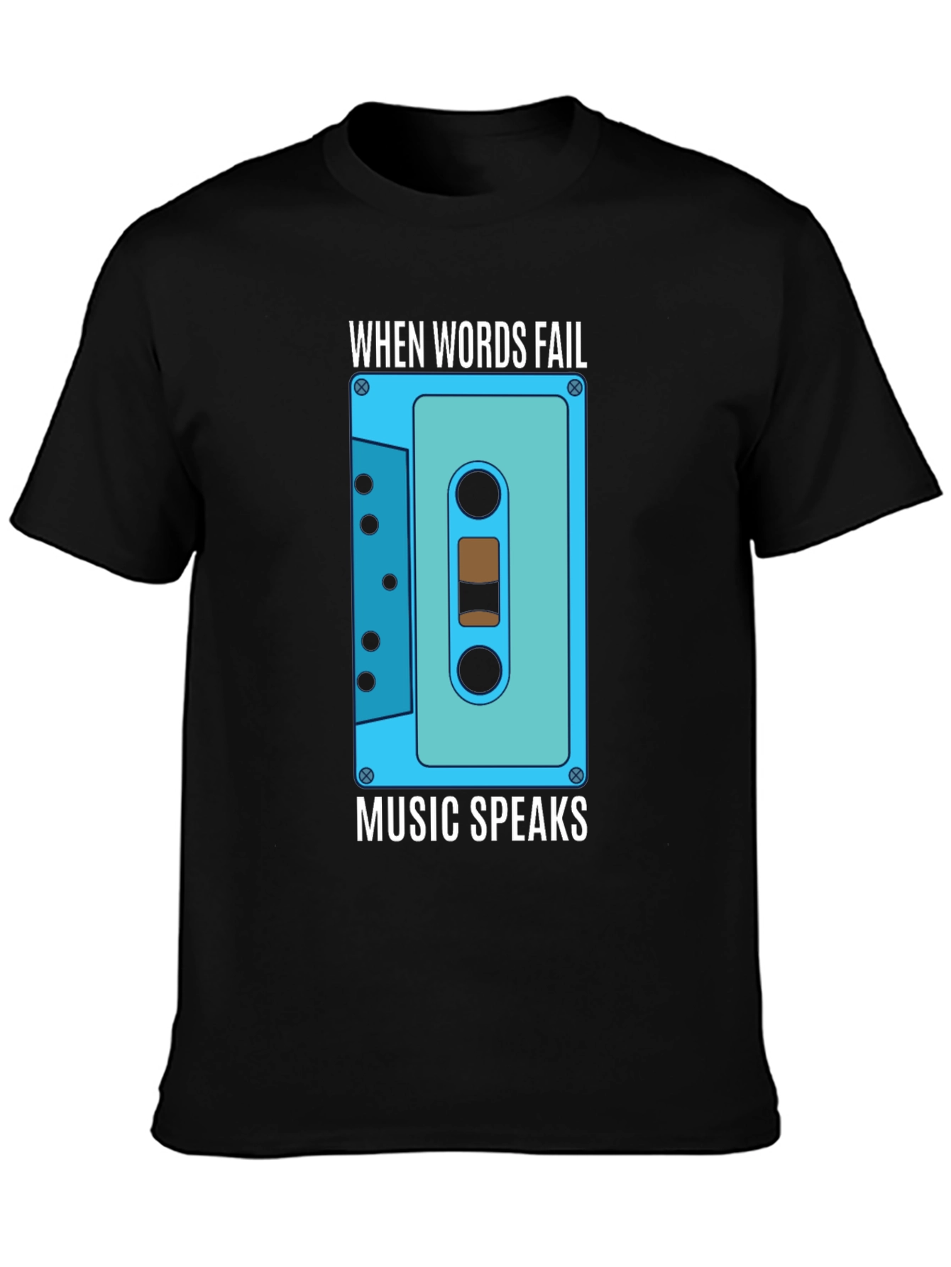 Music Speaks Graphic Tee - Cassette Design