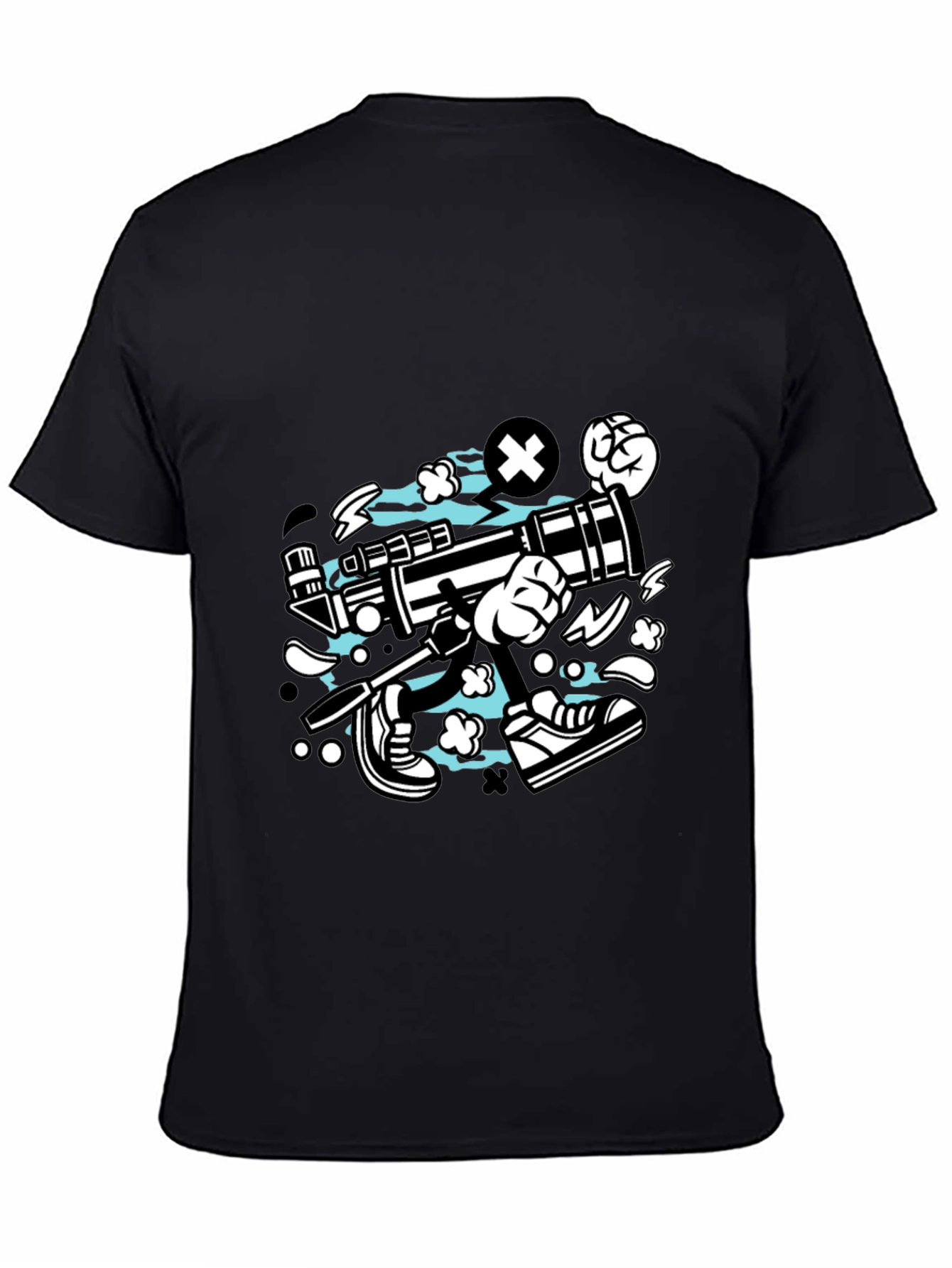 Cartoon Graphic Black T-Shirt