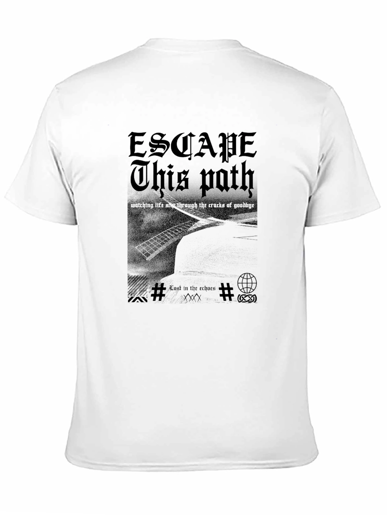 Escape This Path Black Graphic T-Shirt
