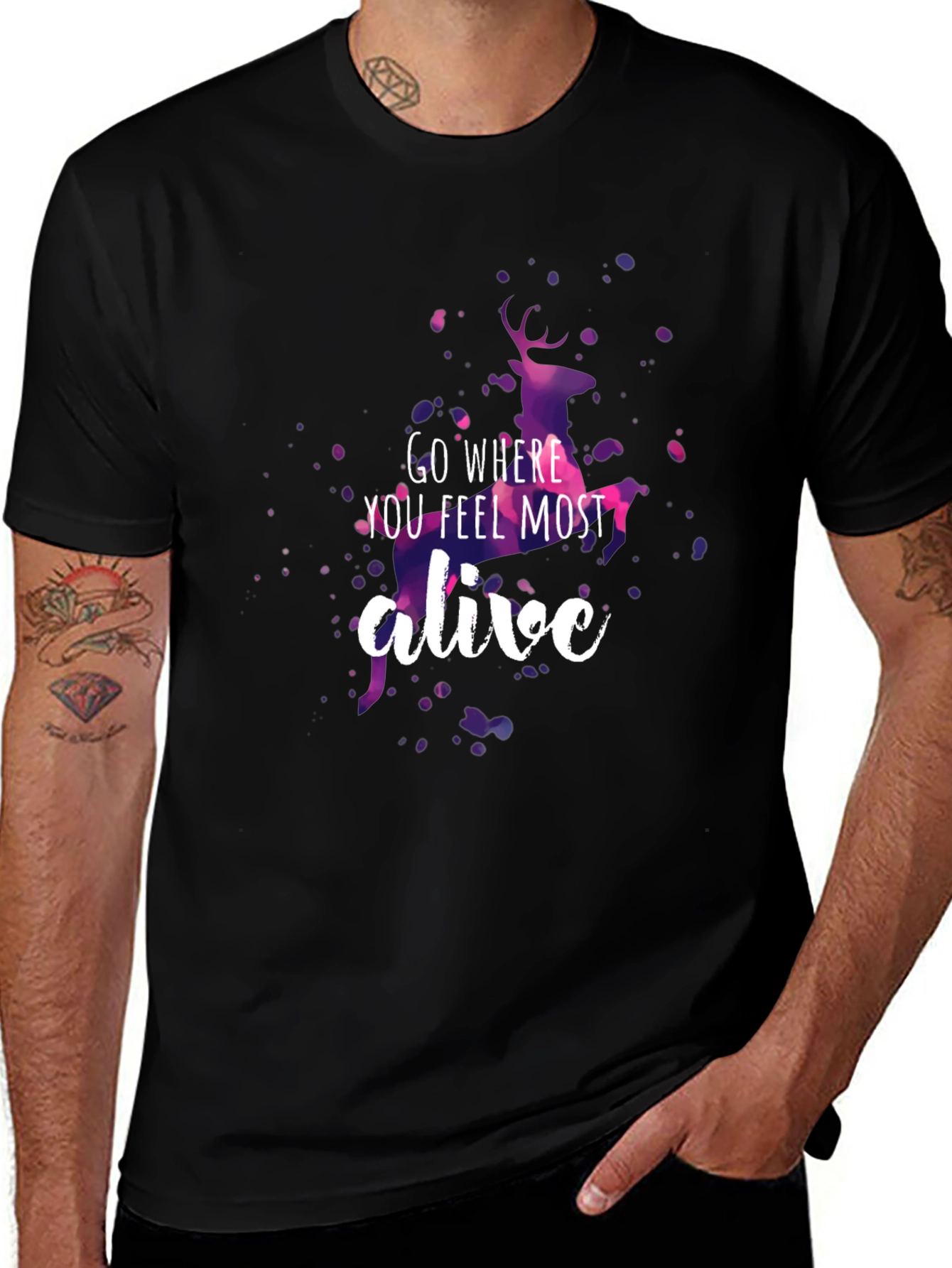Go Where You Feel Most Alive Deer Graphic Tee