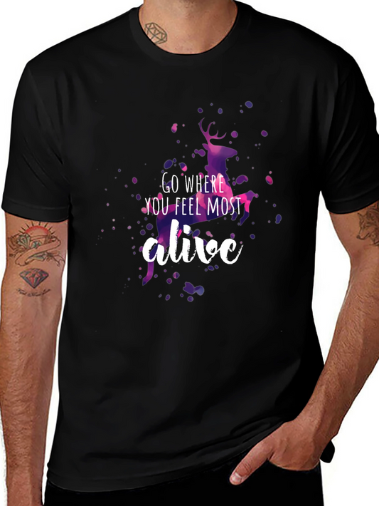 Go Where You Feel Most Alive Deer Graphic Tee