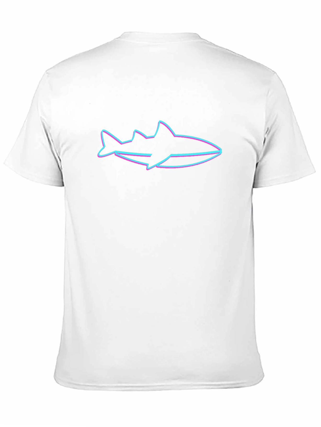 Neon Shark Outline Graphic Black T-Shirt