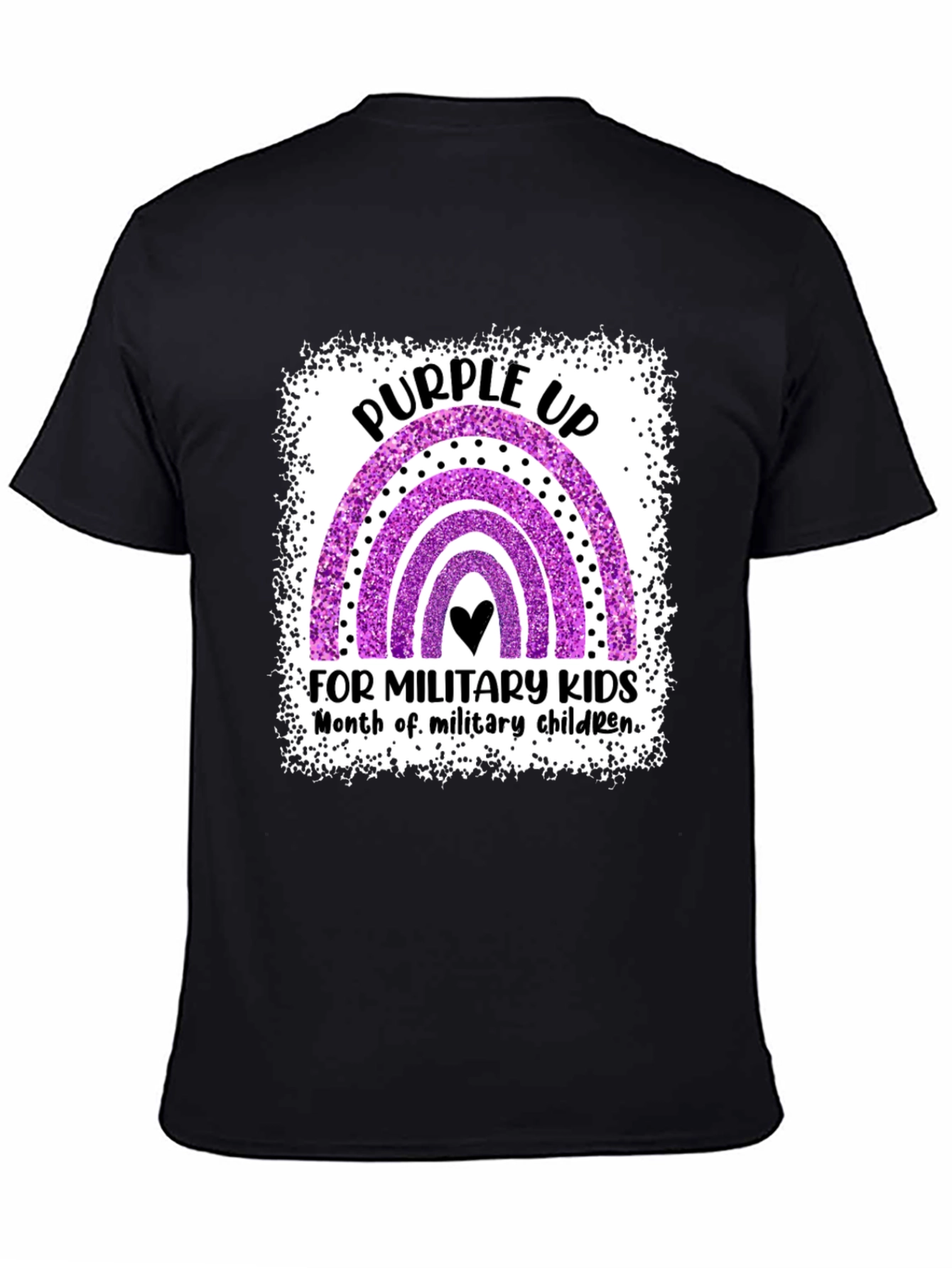 Purple Up Rainbow Military Kids T-Shirt
