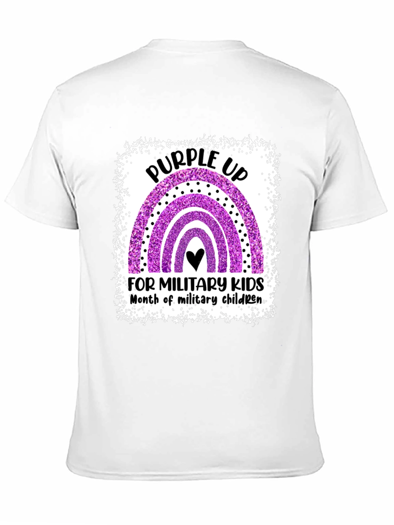 Purple Up Rainbow Military Kids T-Shirt
