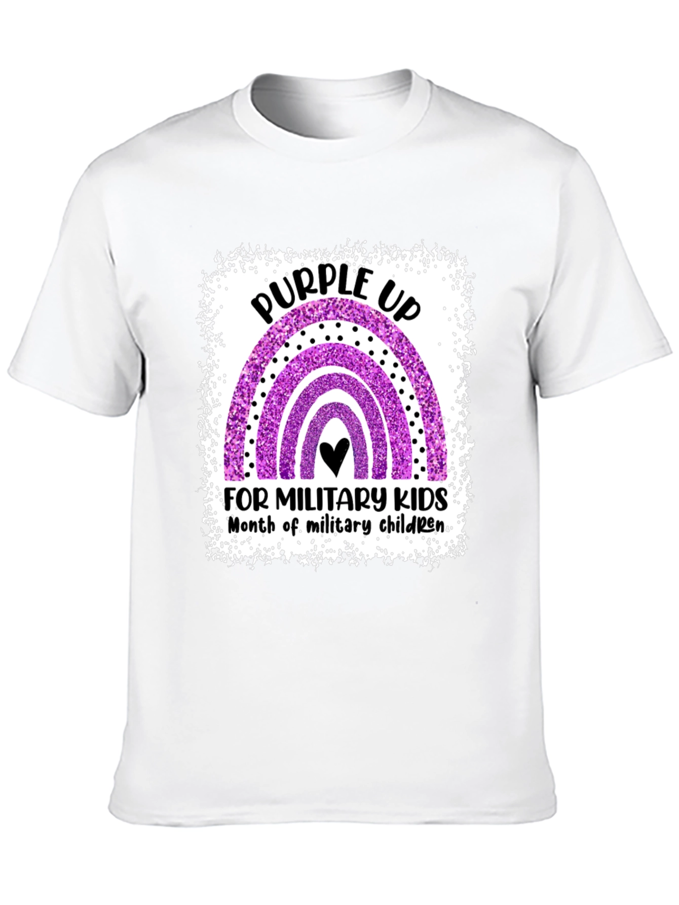 Purple Up Rainbow Military Kids T-Shirt