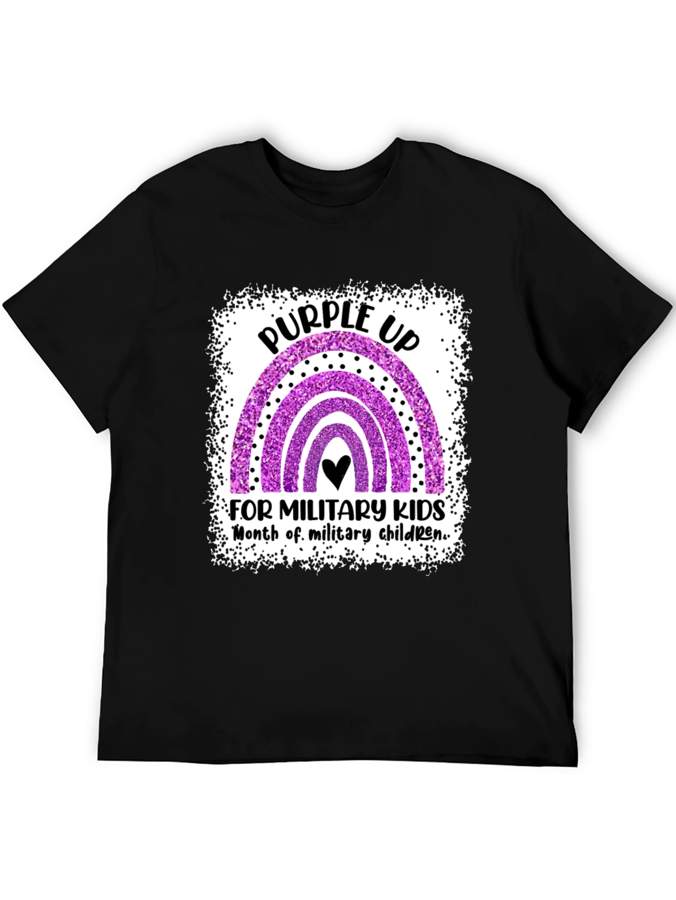 Purple Up Rainbow Military Kids T-Shirt