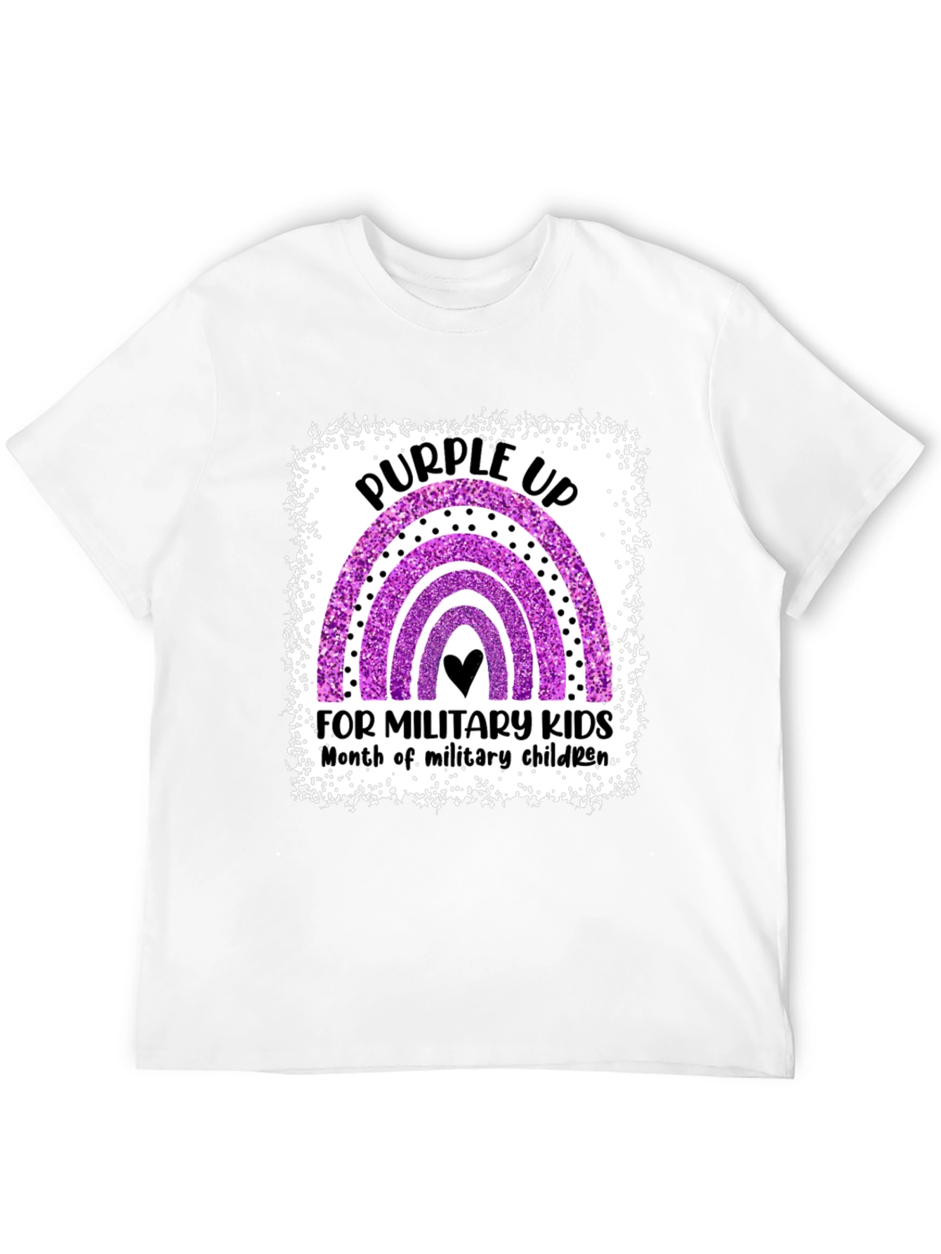 Purple Up Rainbow Military Kids T-Shirt