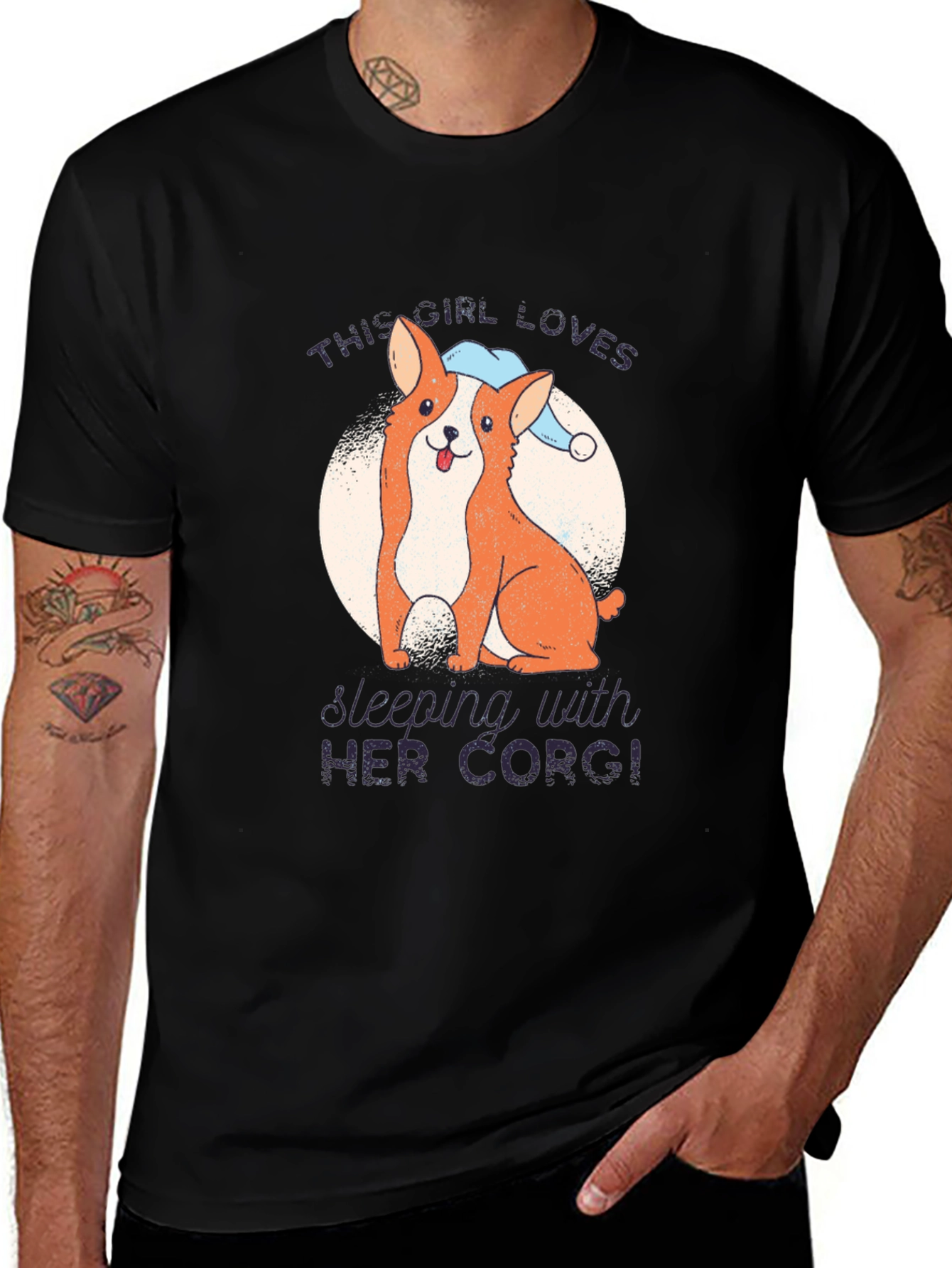 Corgi Lovers Black T-Shirt