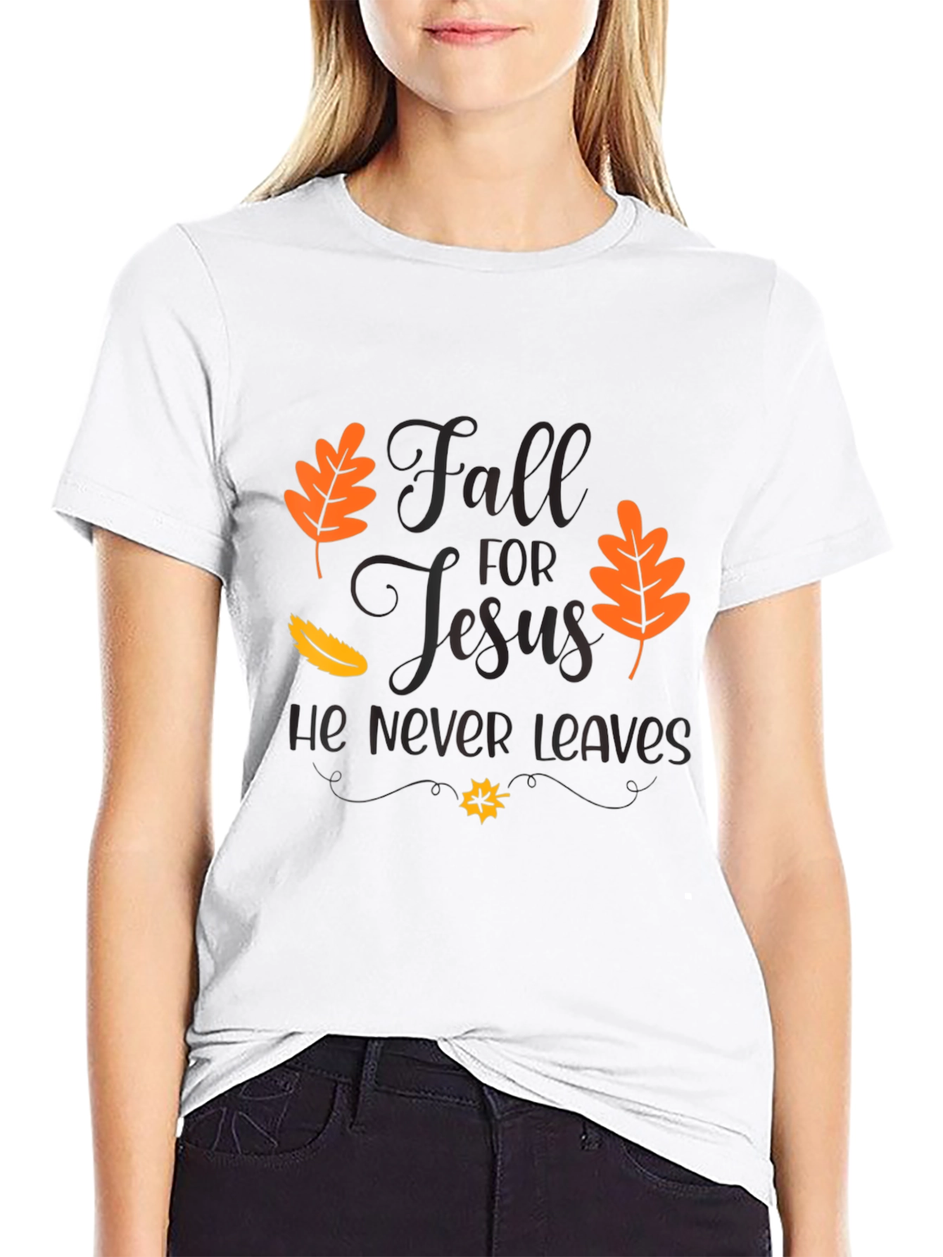 Fall For Jesus Black Graphic Tee