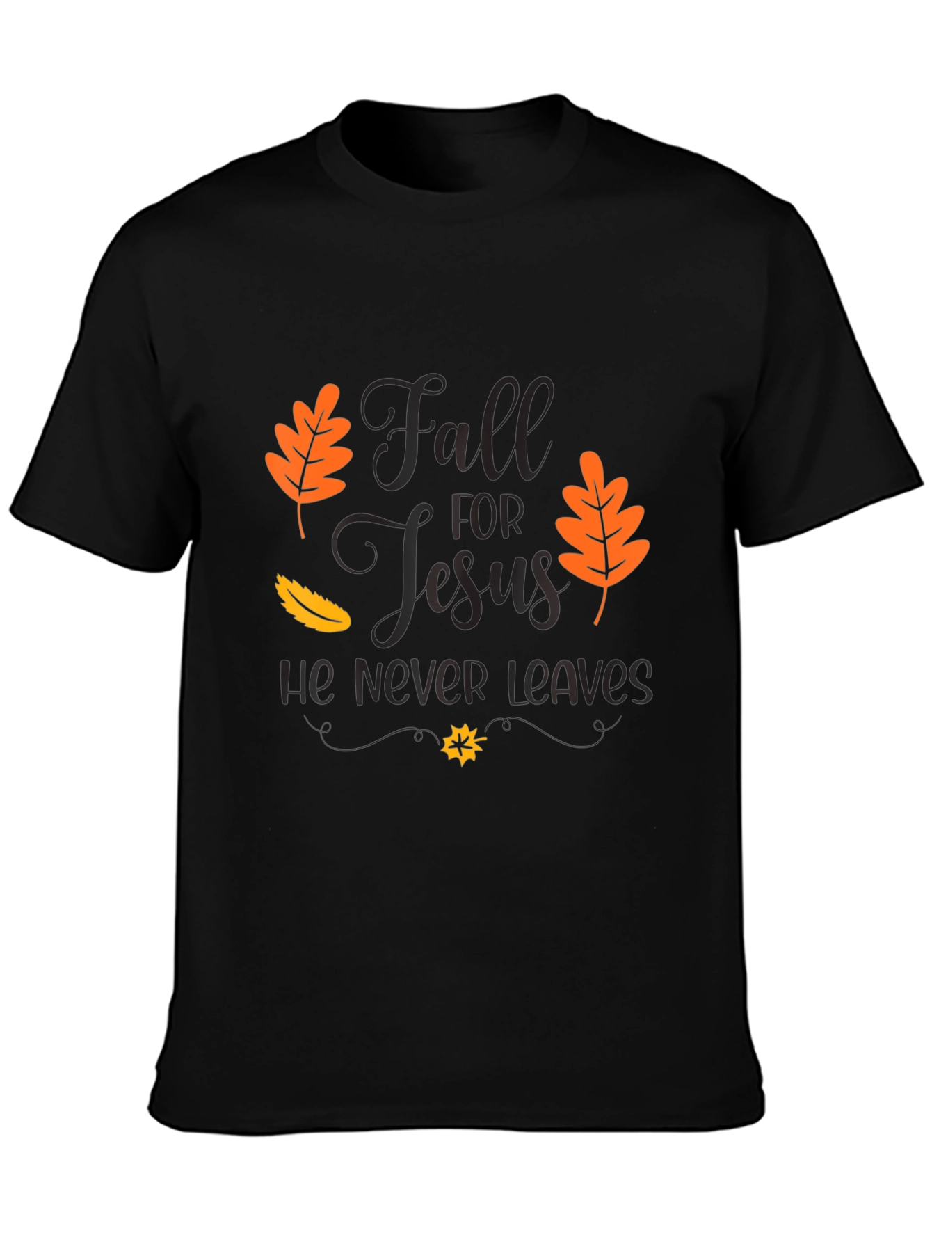 Fall For Jesus Black Graphic Tee