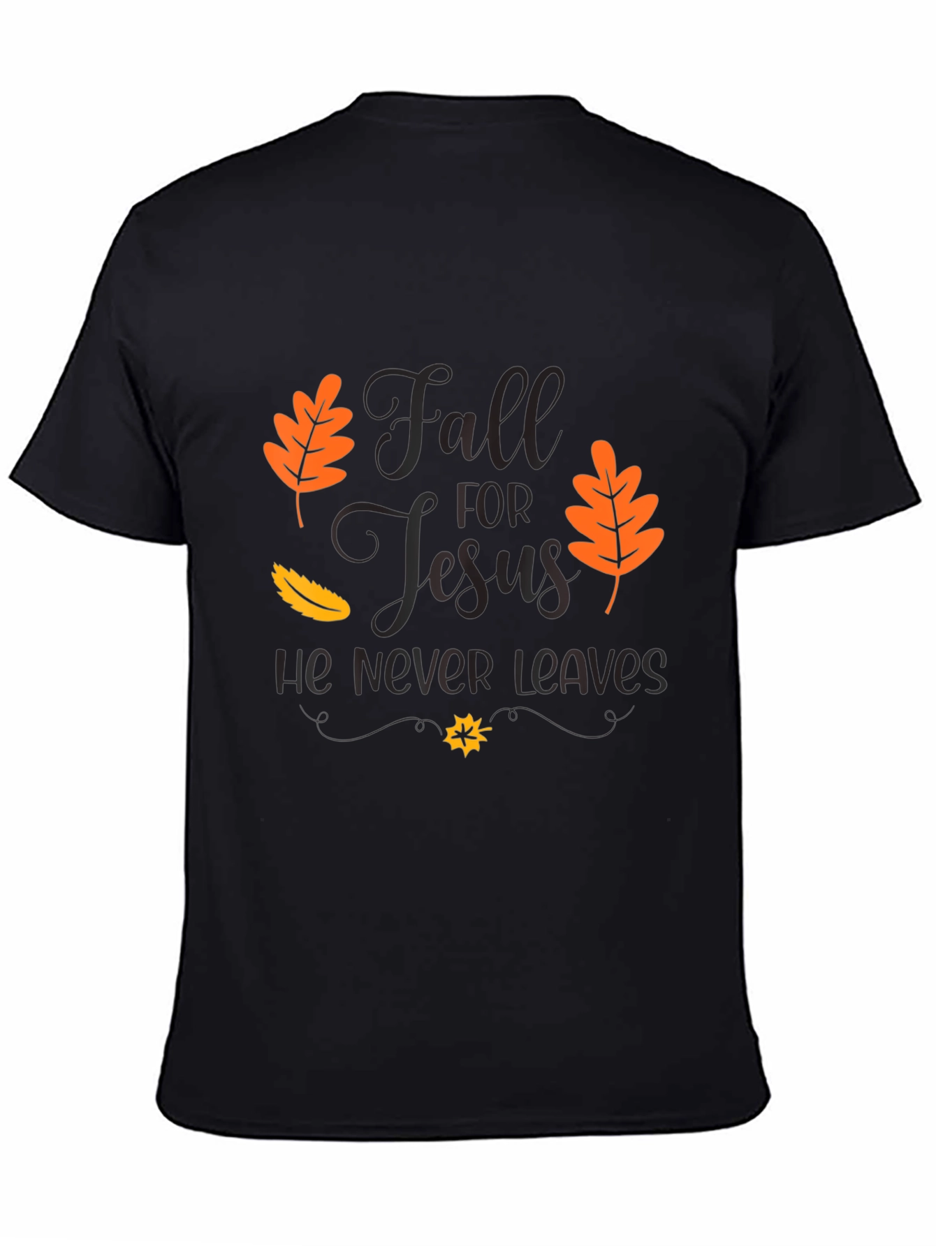 Fall For Jesus Black Graphic Tee
