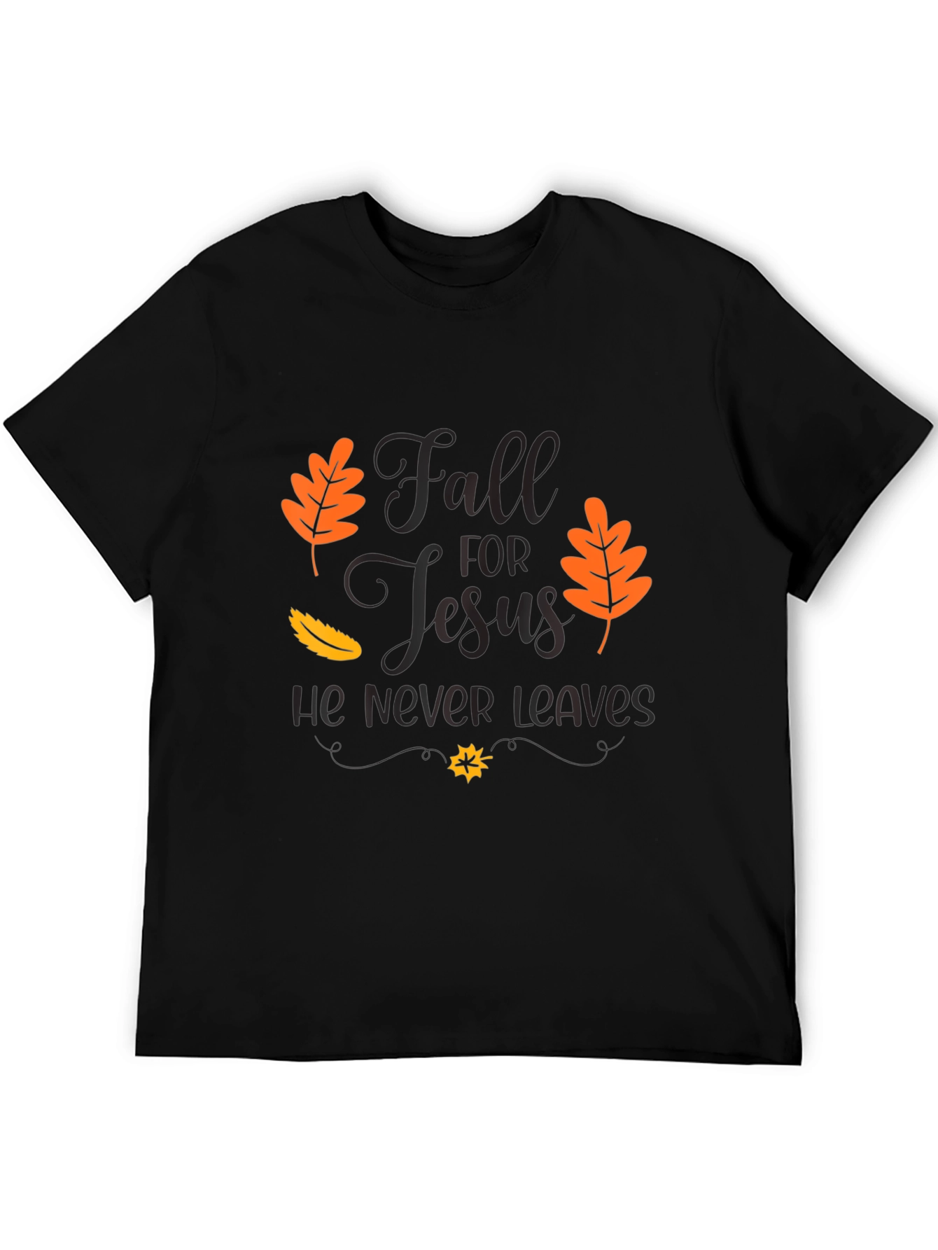 Fall For Jesus Black Graphic Tee