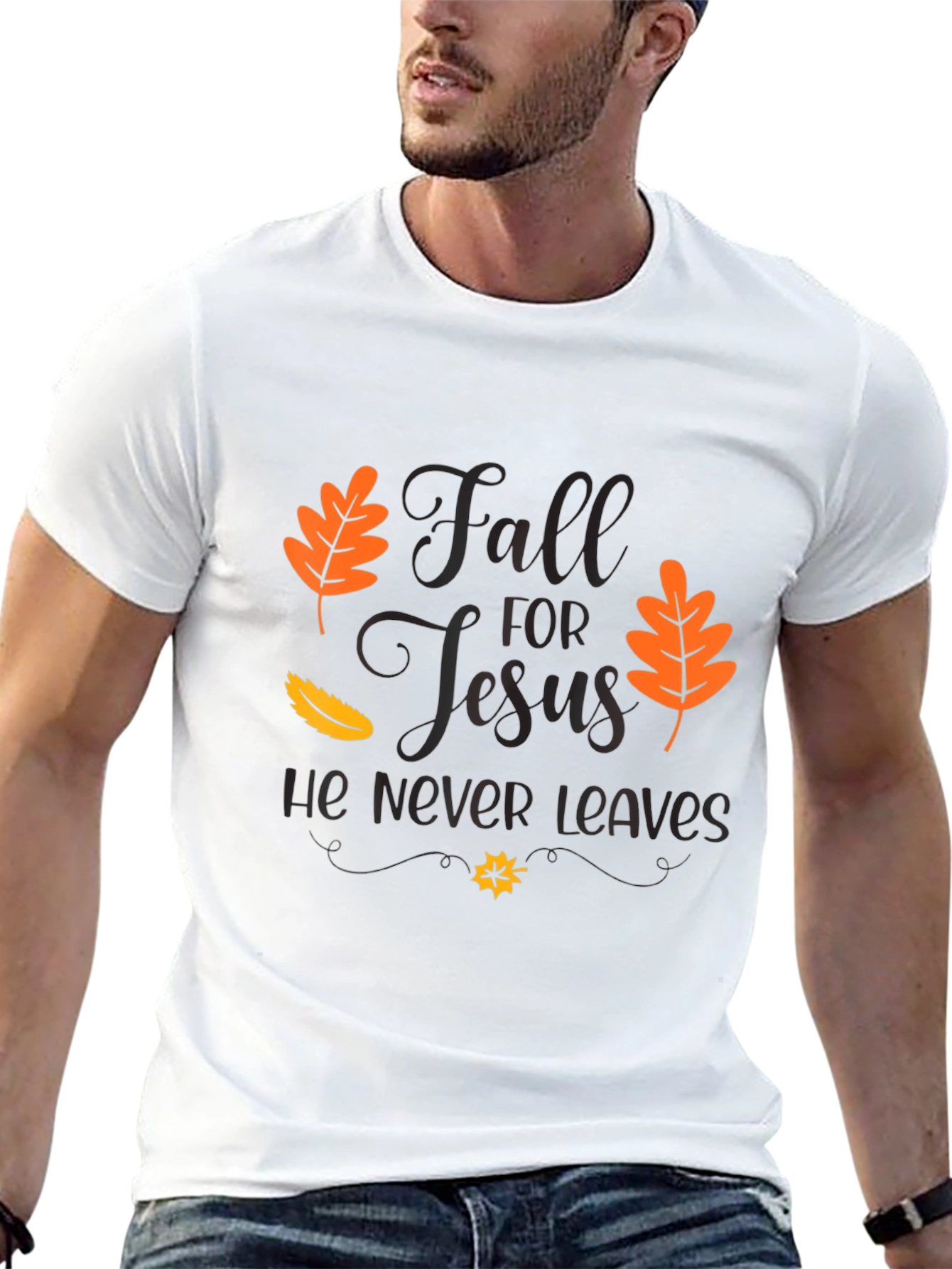 Fall For Jesus Black Graphic Tee