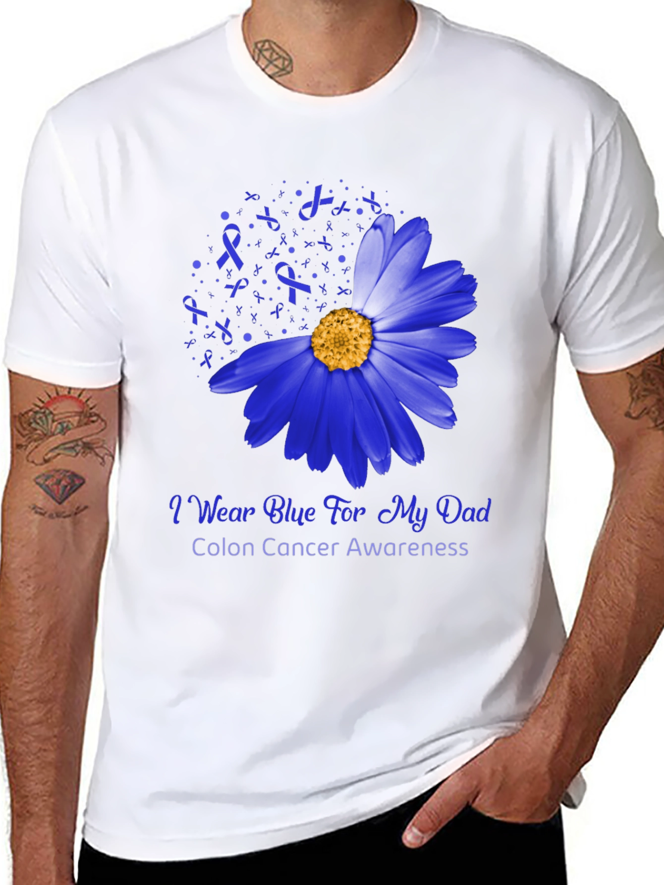 Blue Daisy Colon Cancer Awareness T-Shirt