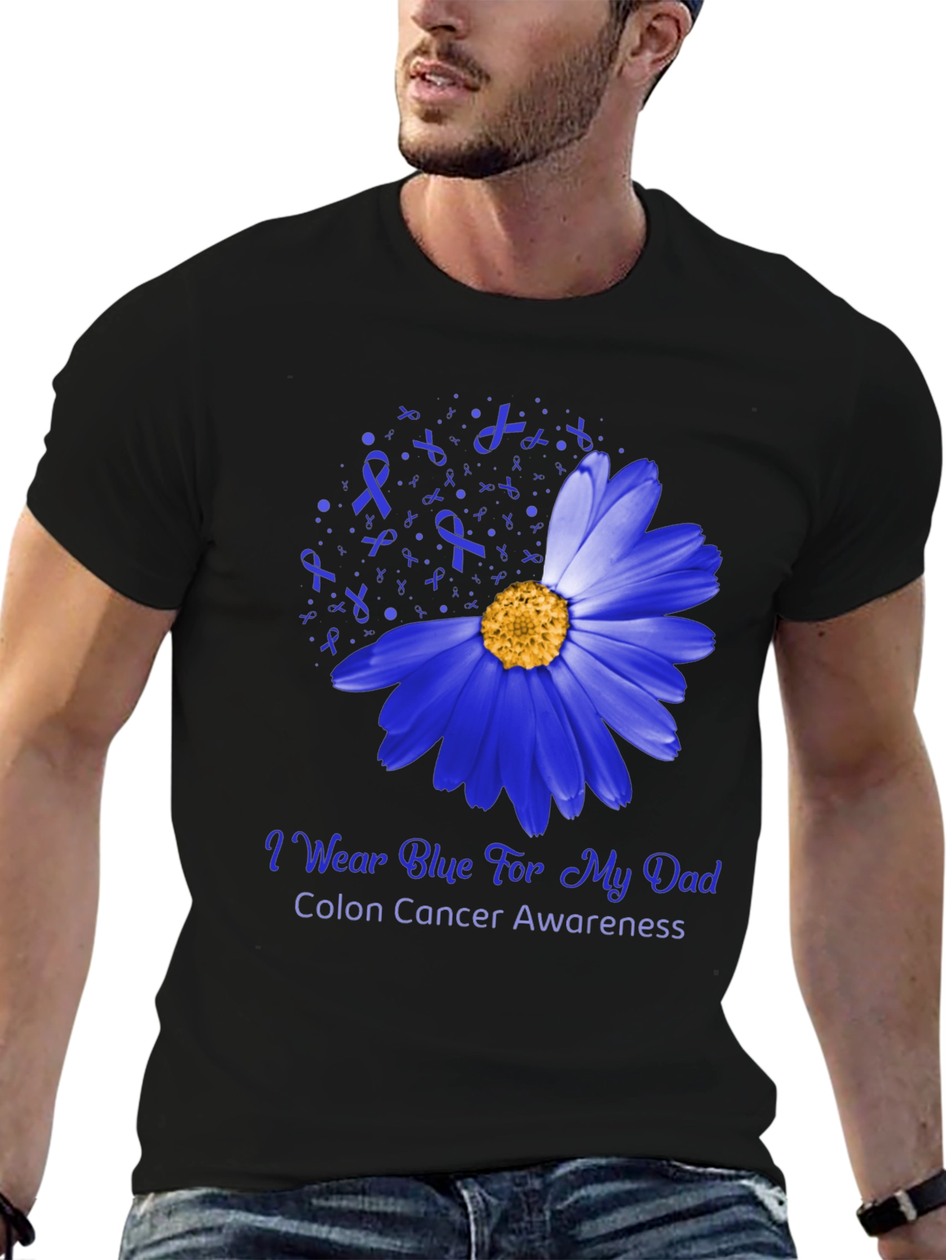 Blue Daisy Colon Cancer Awareness T-Shirt