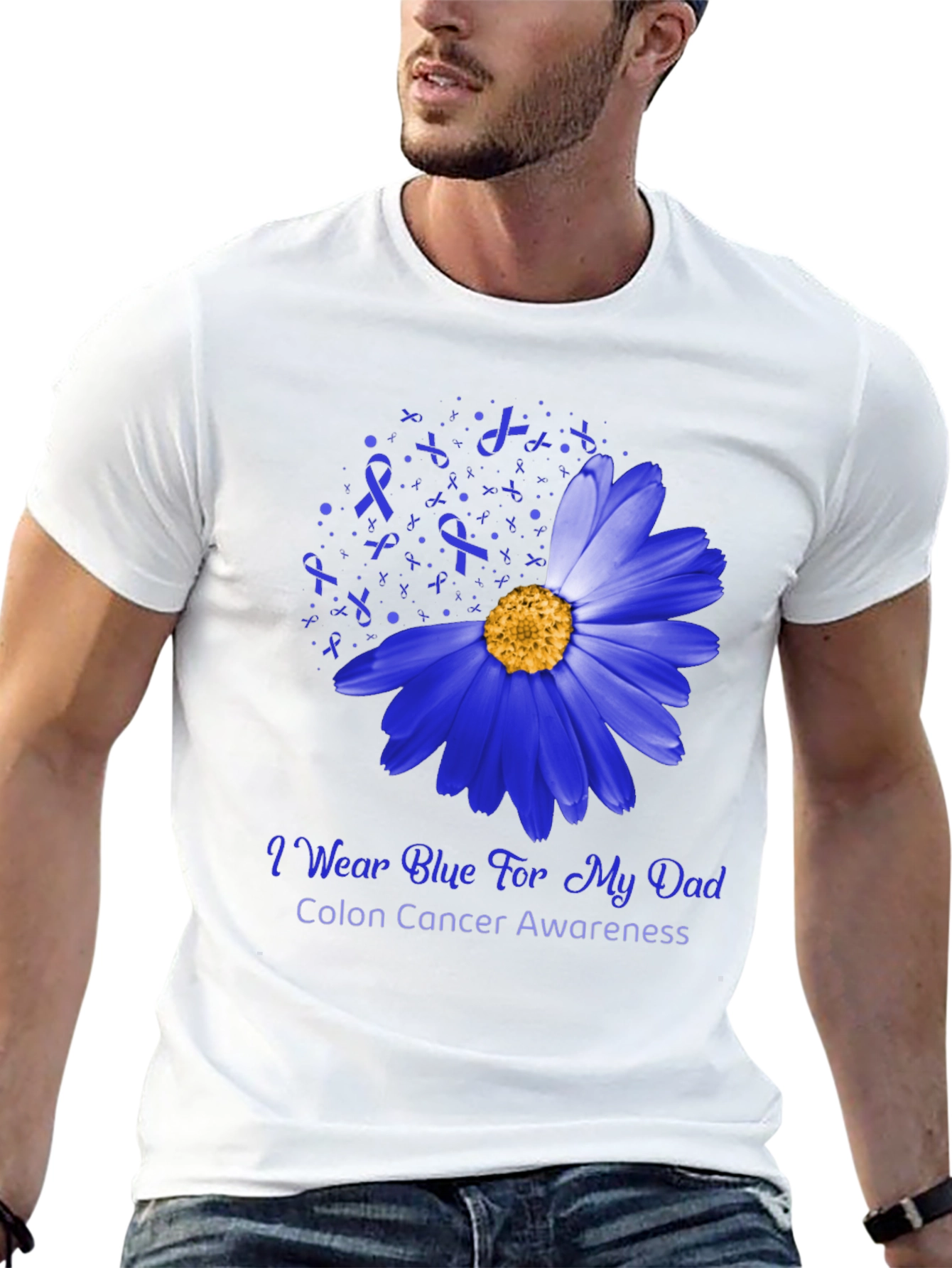 Blue Daisy Colon Cancer Awareness T-Shirt
