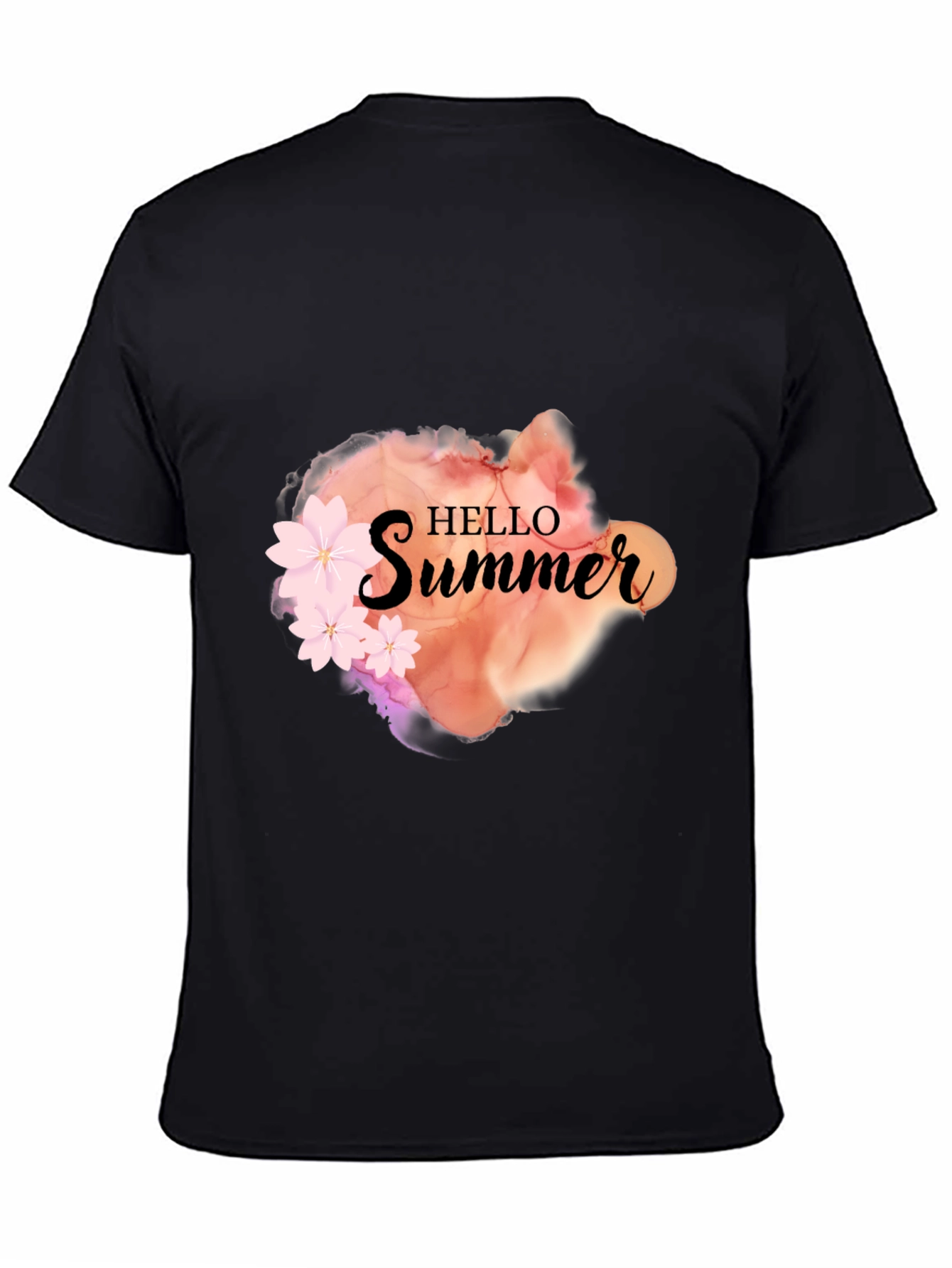 Hello Summer Graphic Black Tee