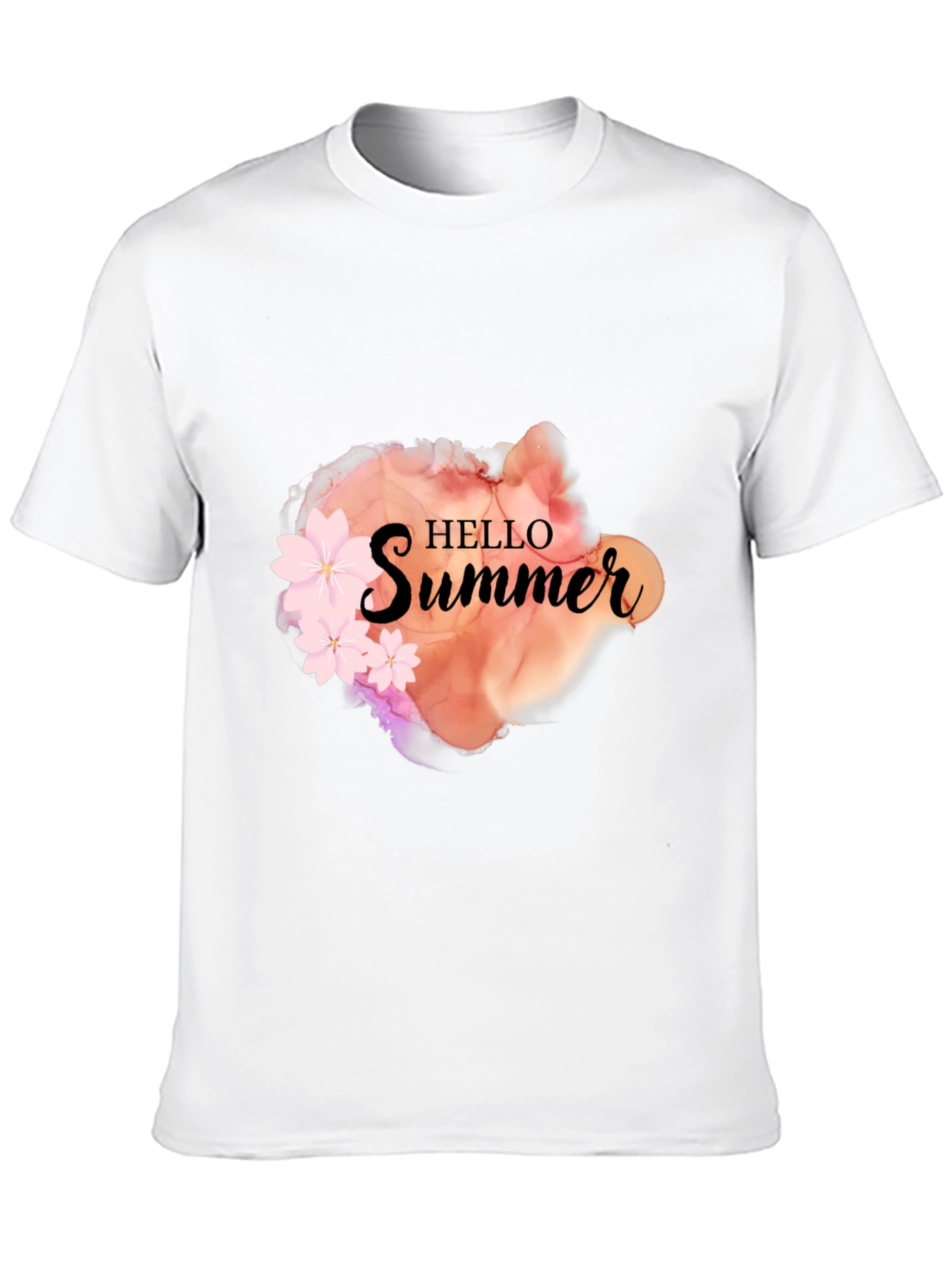 Hello Summer Graphic Black Tee