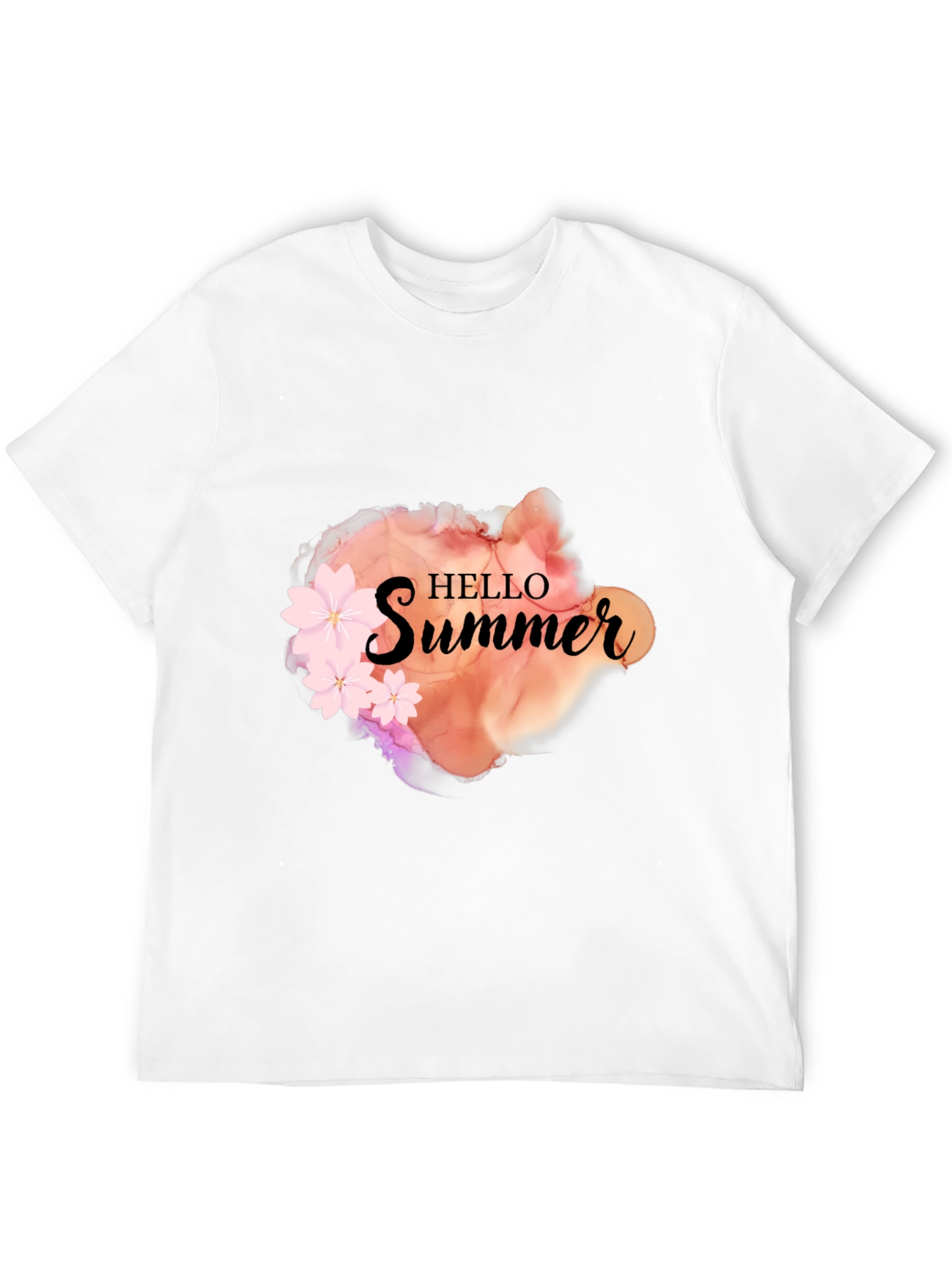 Hello Summer Graphic Black Tee