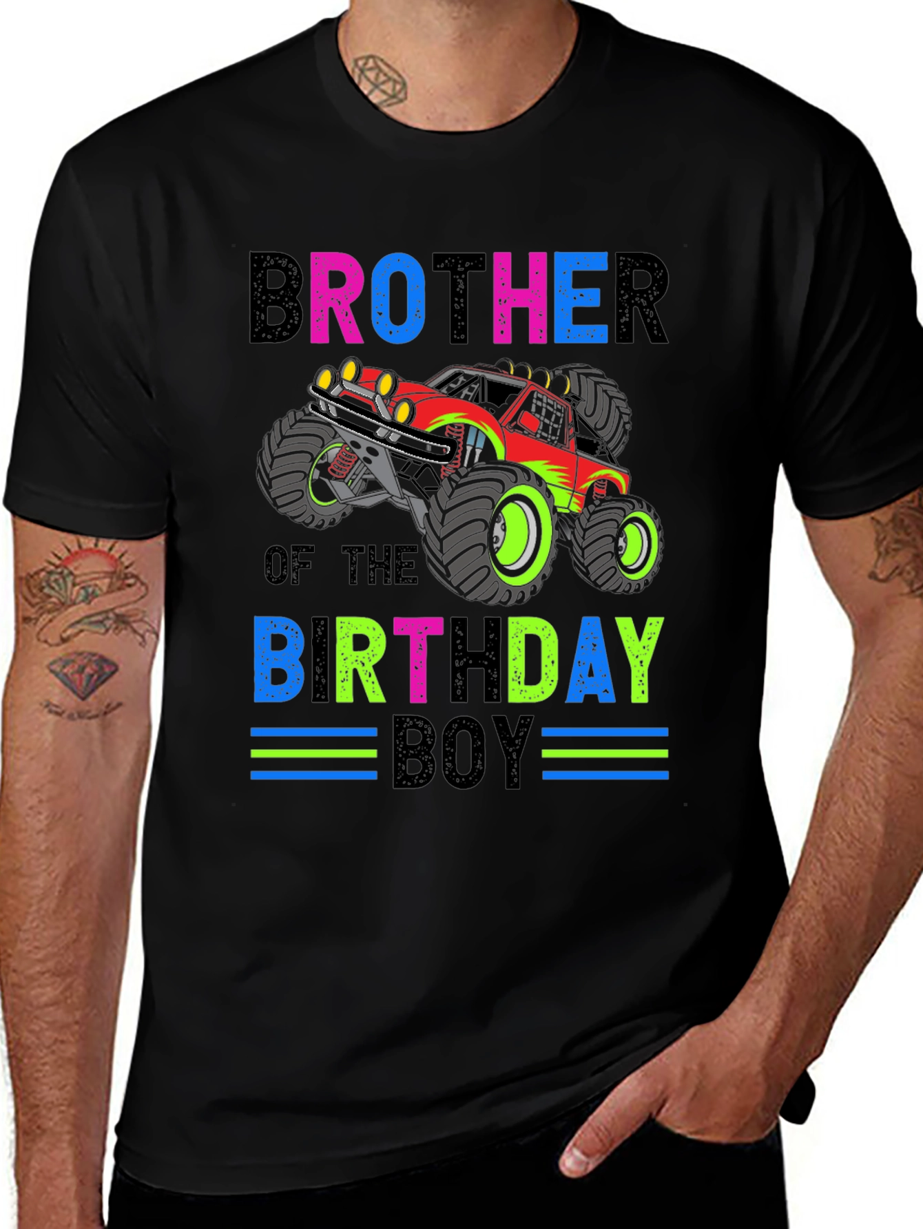 Brother of the Birthday Boy Monster Truck Graphic Tee