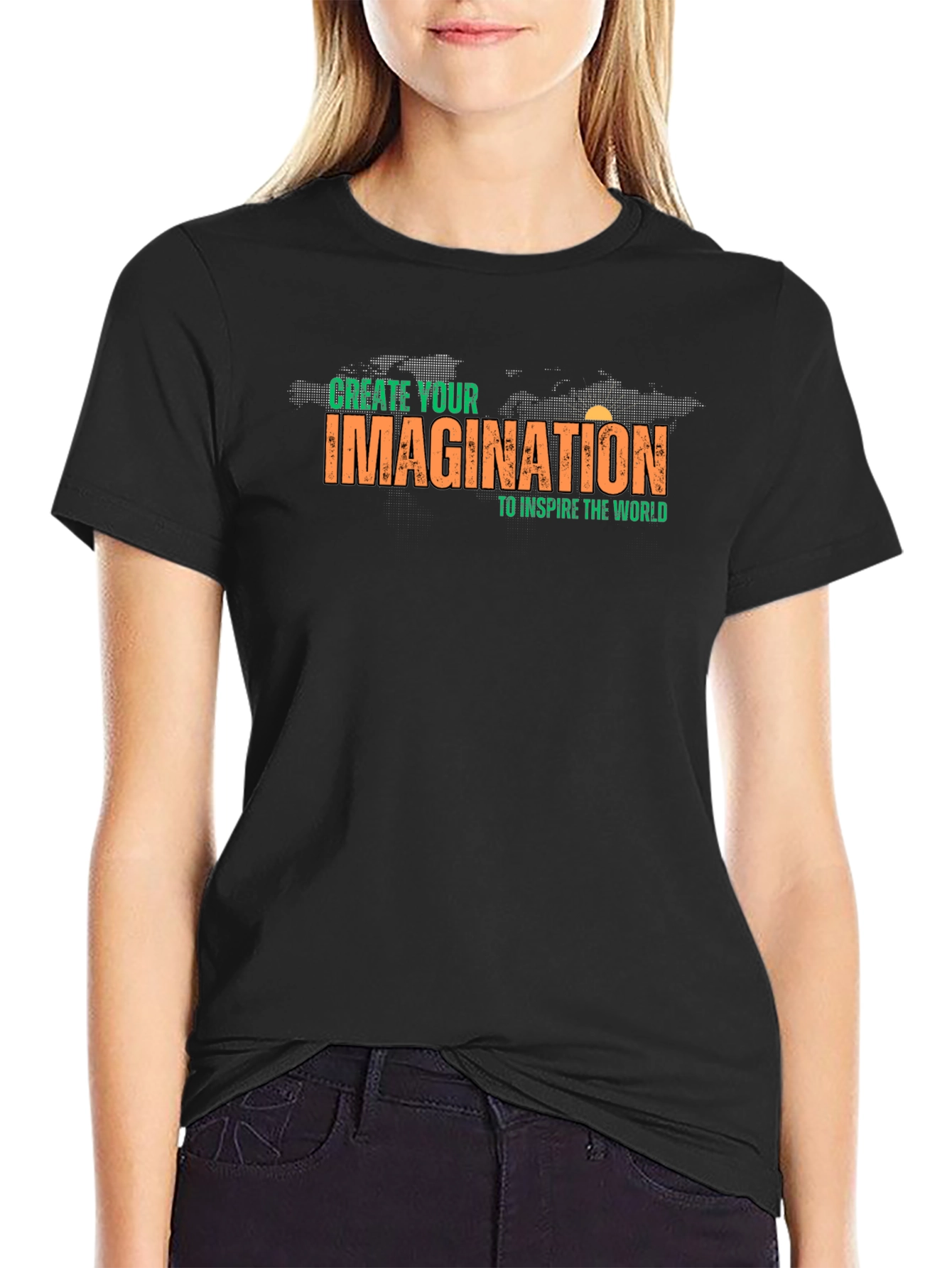 Inspire Imagination Black Graphic Tee