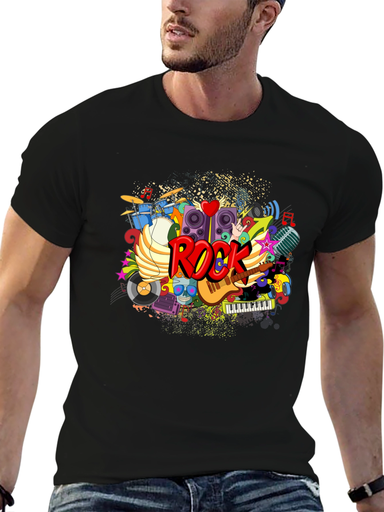 Rock Music Graphic Print T-Shirt