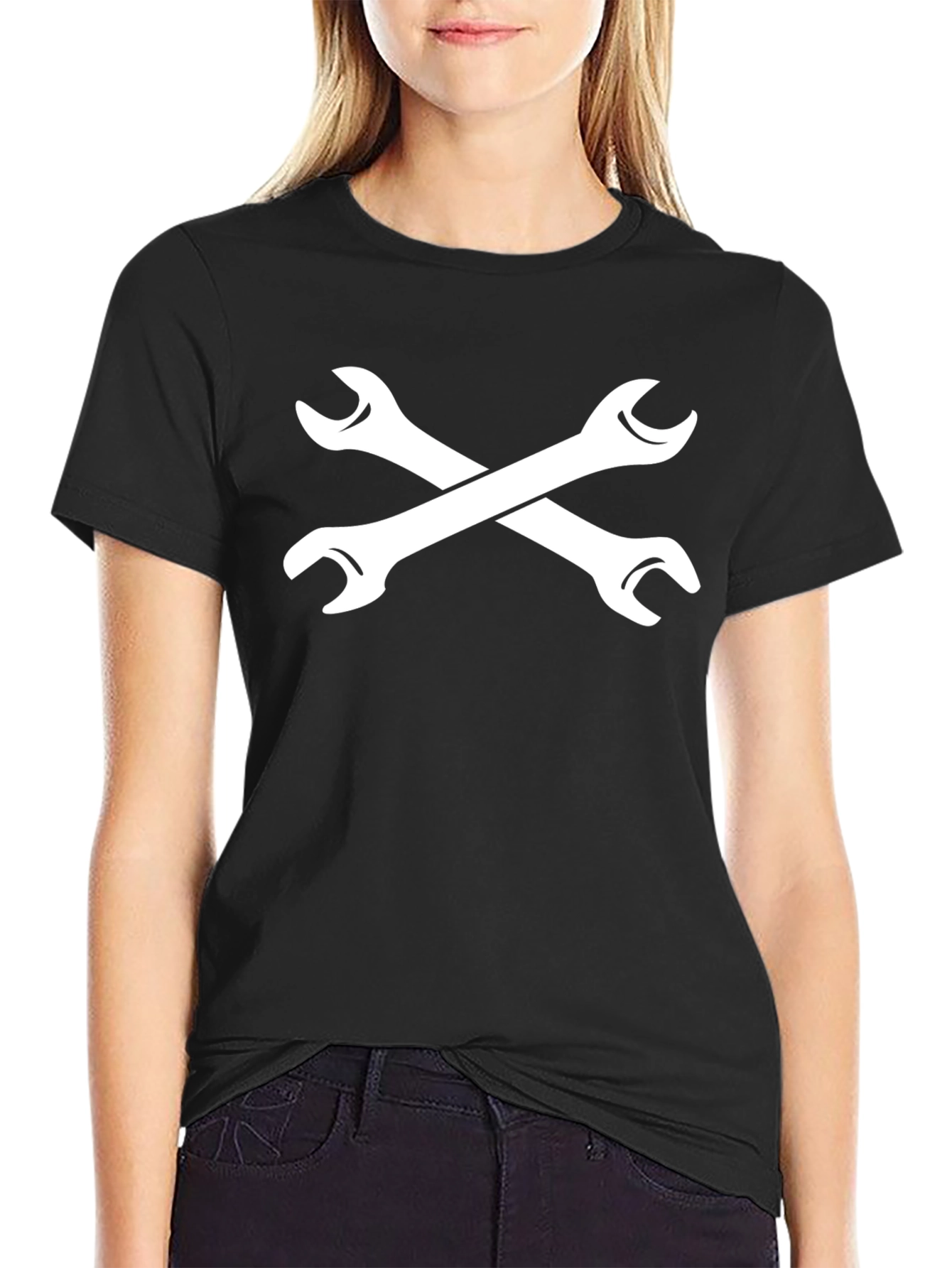 Crossed Wrenches Black Graphic Tee