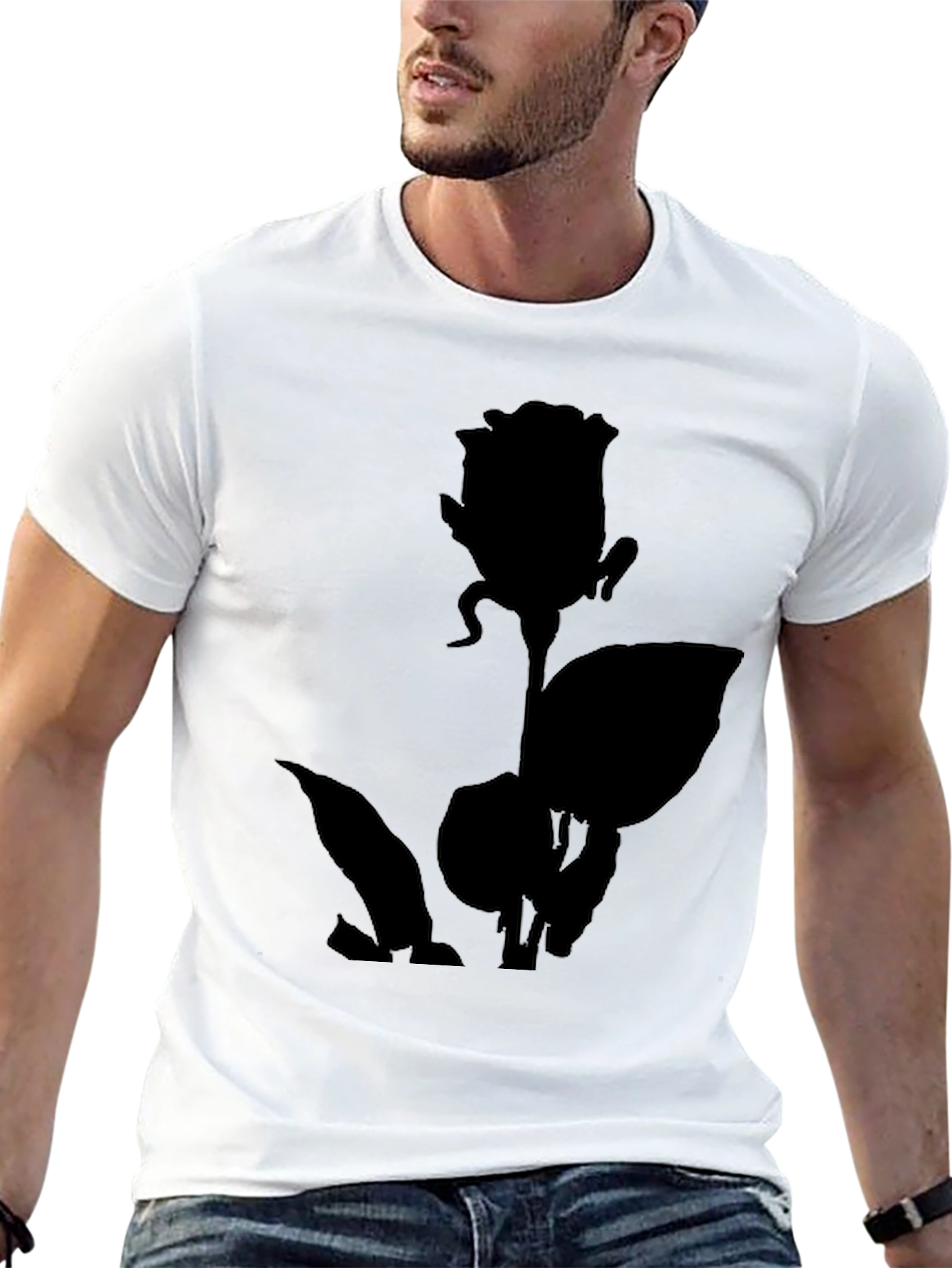 Black Rose Silhouette Graphic T-Shirt