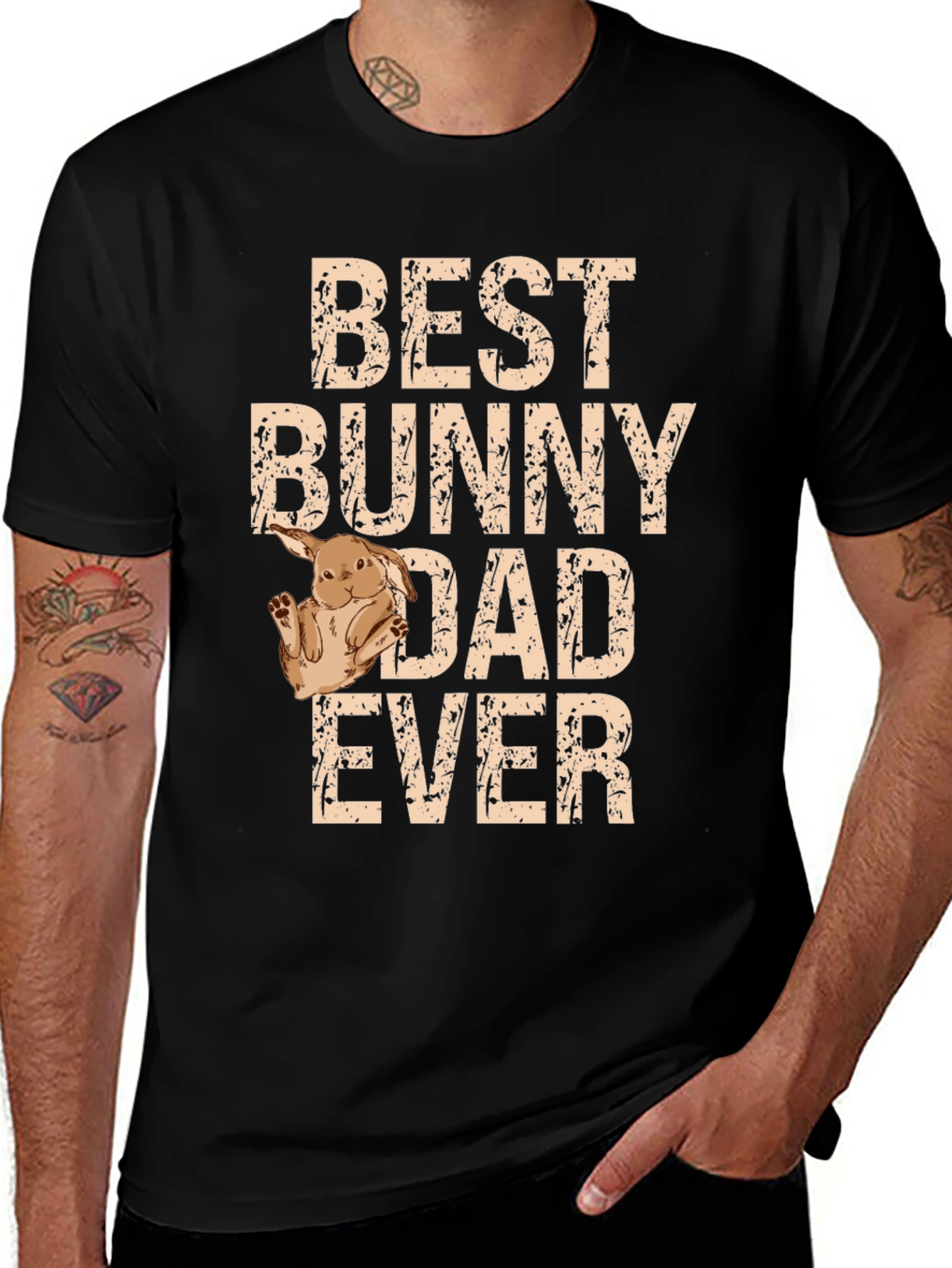 Best Bunny Dad Ever Graphic T-Shirt