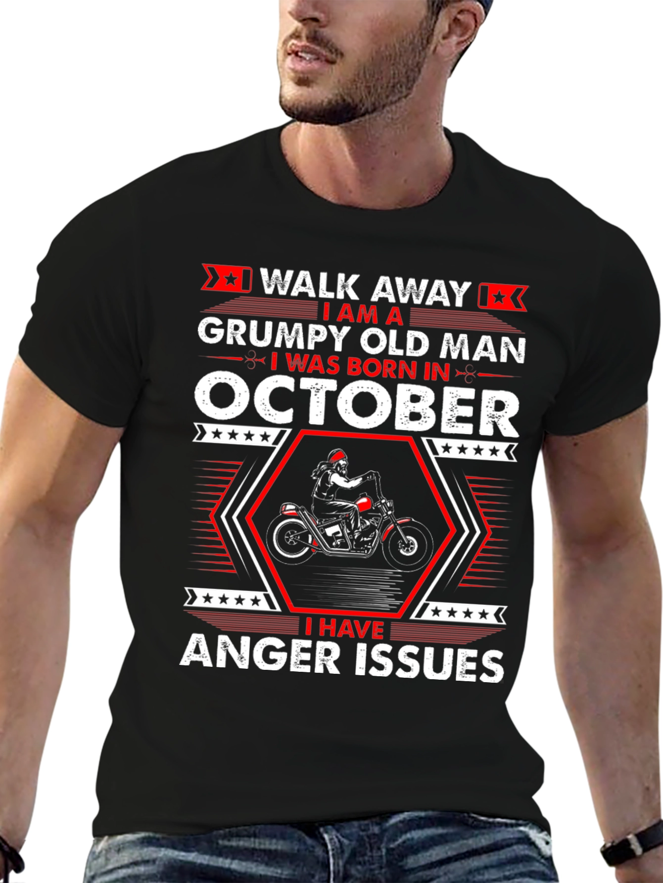 Grumpy Old Man Born in October T-Shirt