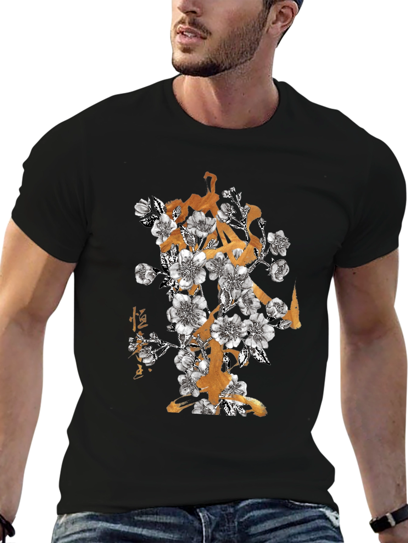 Floral Gold Accent T-Shirt