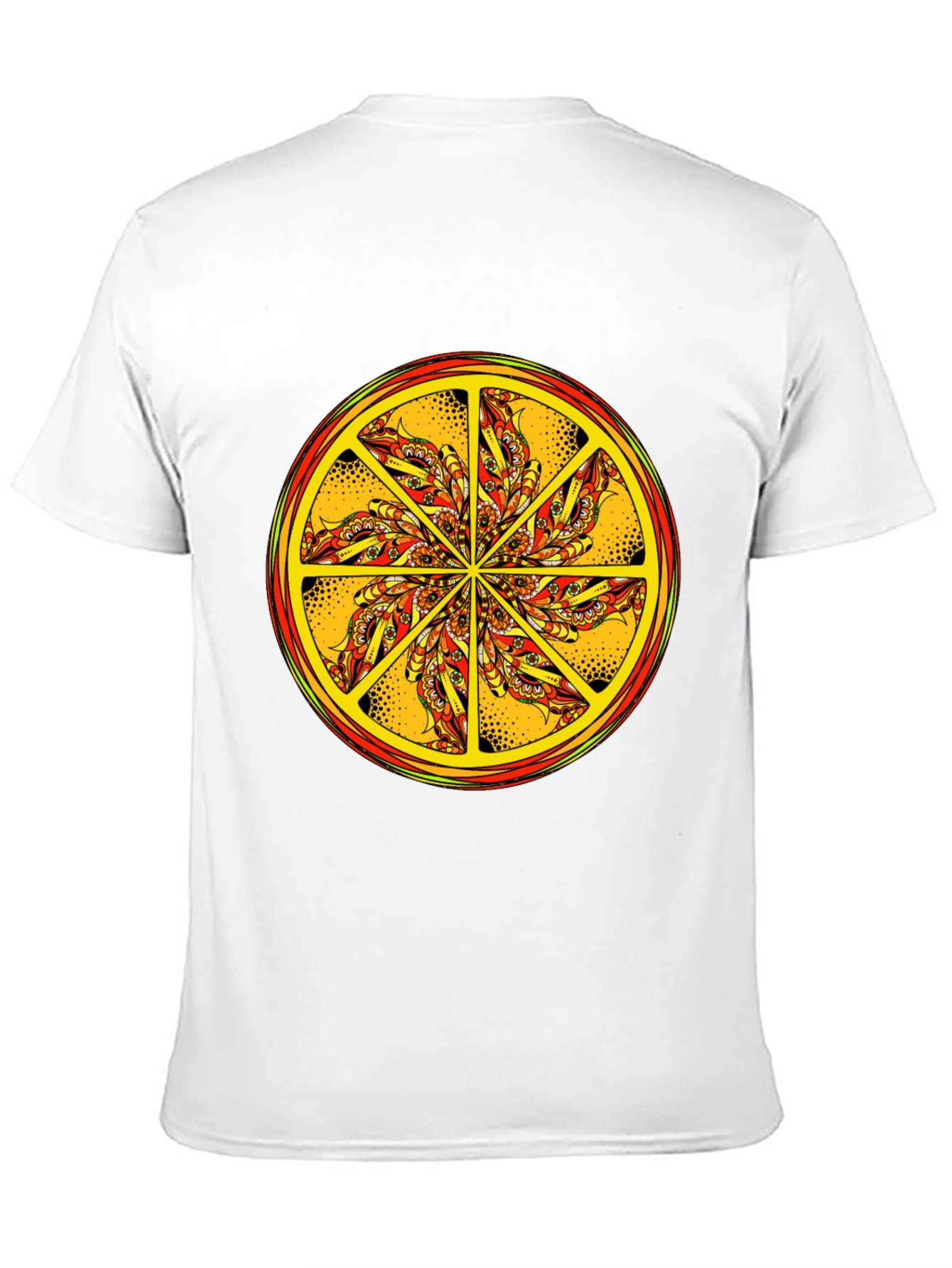 Vibrant Mandala Graphic Tee - Black Cotton Blend