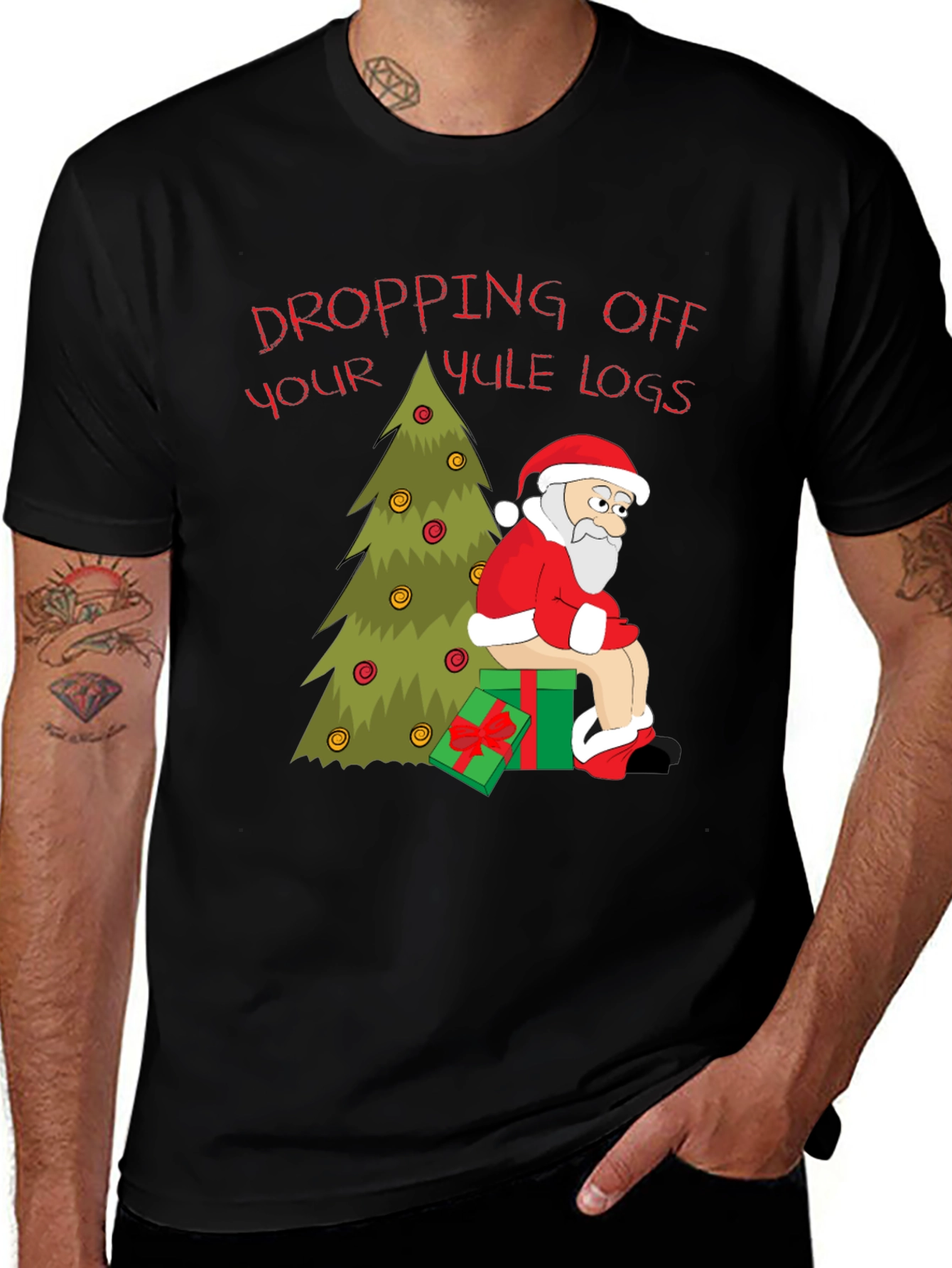 Dropping Yule Logs Graphic Tee