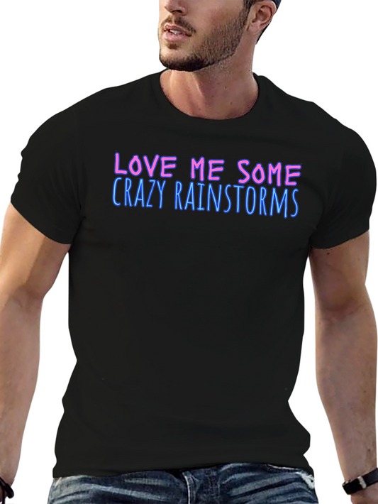 Crazy Rainstorms Graphic Tee - Soft Cotton Black T-Shirt