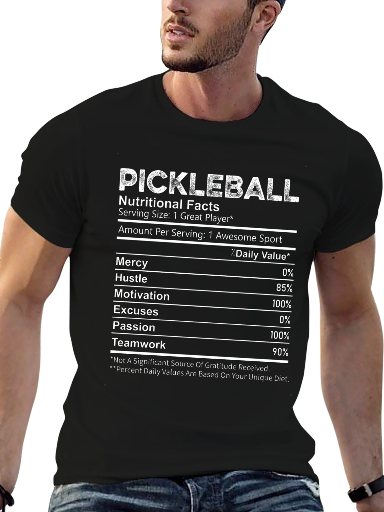 Pickleball Nutritional Facts Funny T-Shirt