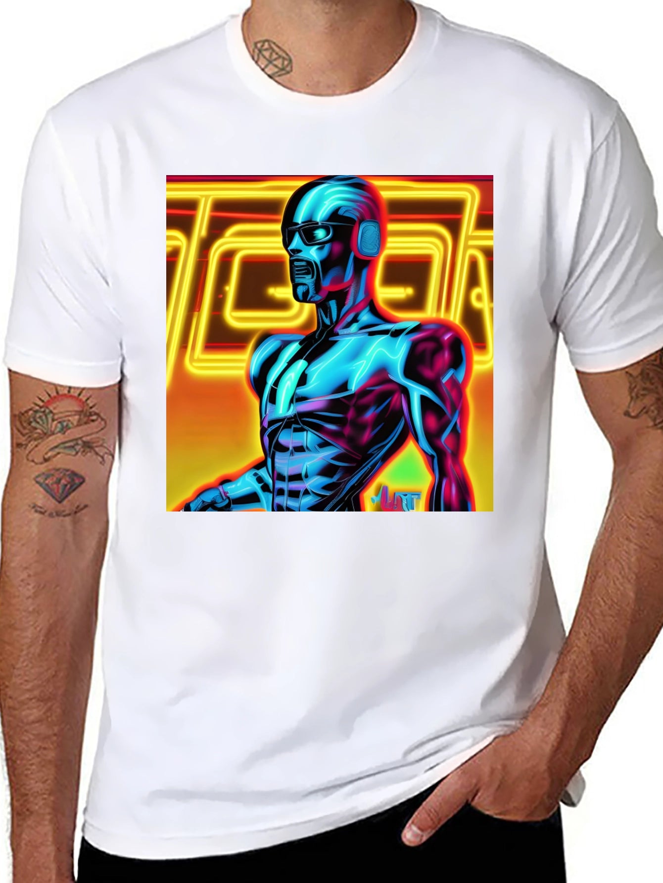 Cyberpunk DJ Graphic Tee - Black