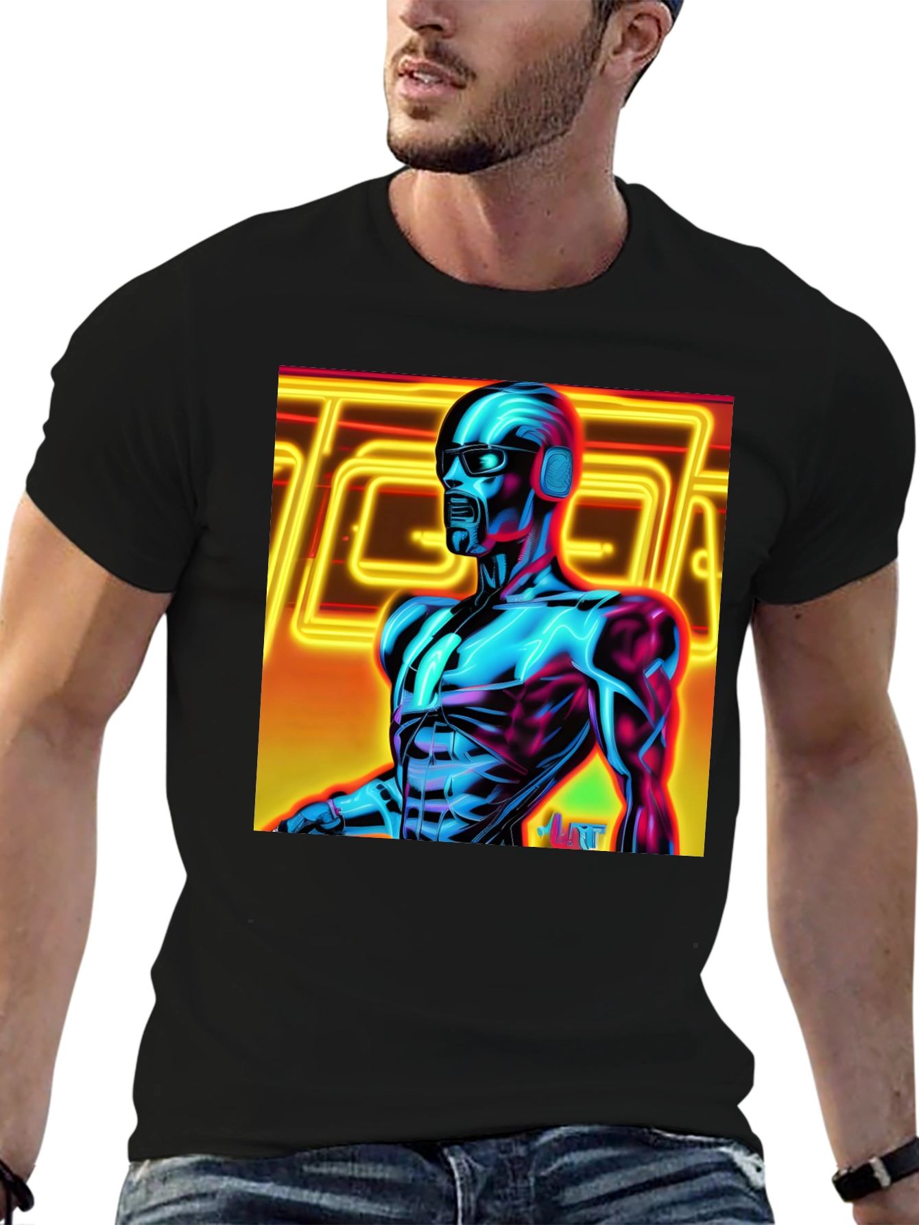 Cyberpunk DJ Graphic Tee - Black