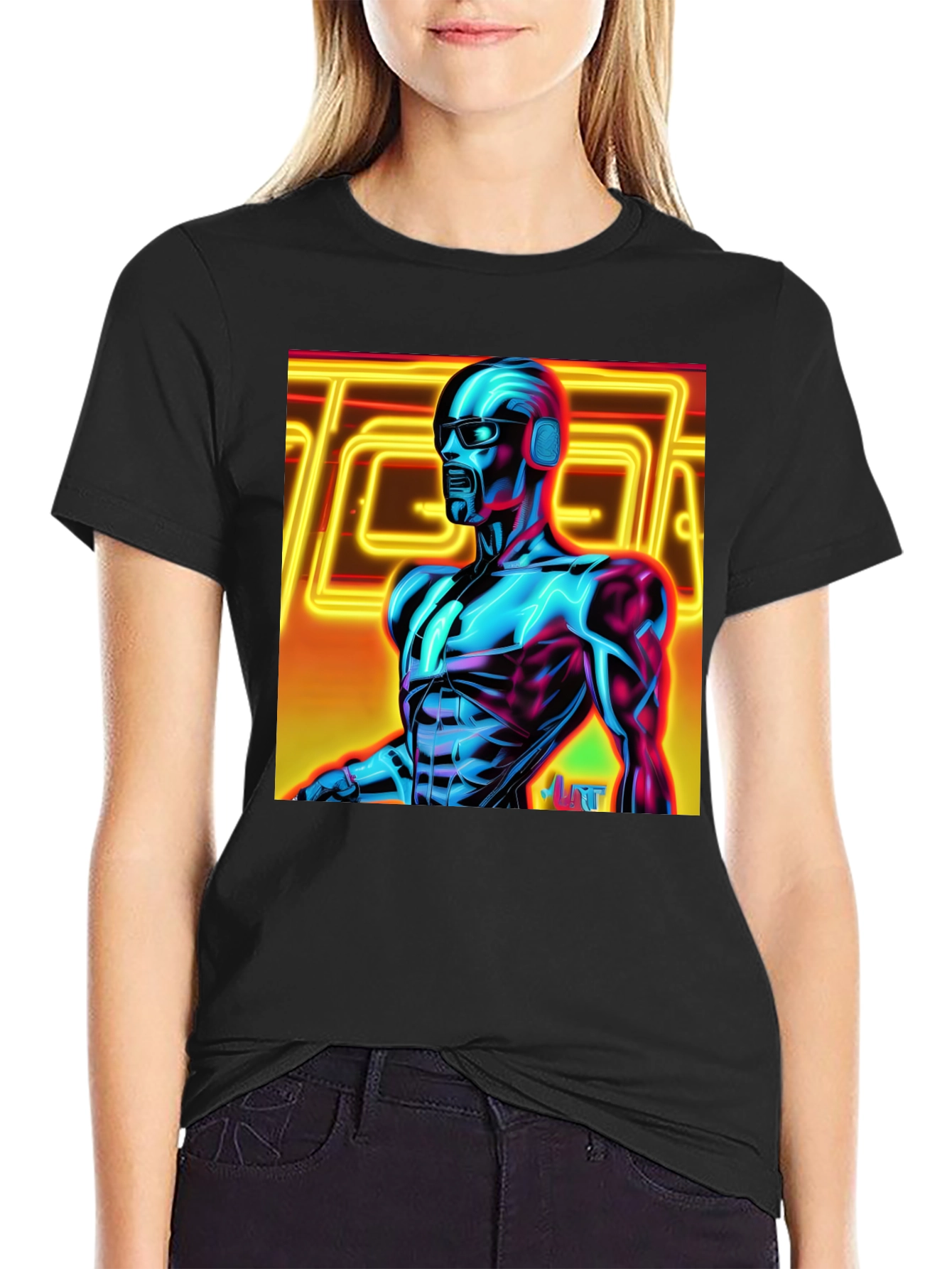 Cyberpunk DJ Graphic Tee - Black