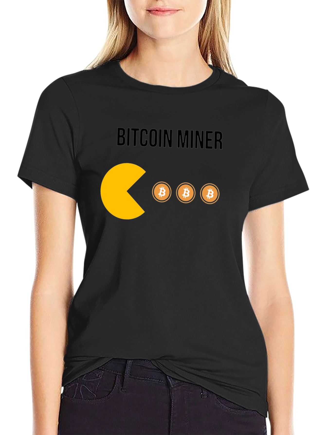 Bitcoin Miner T-Shirt - Crypto Pacman Style