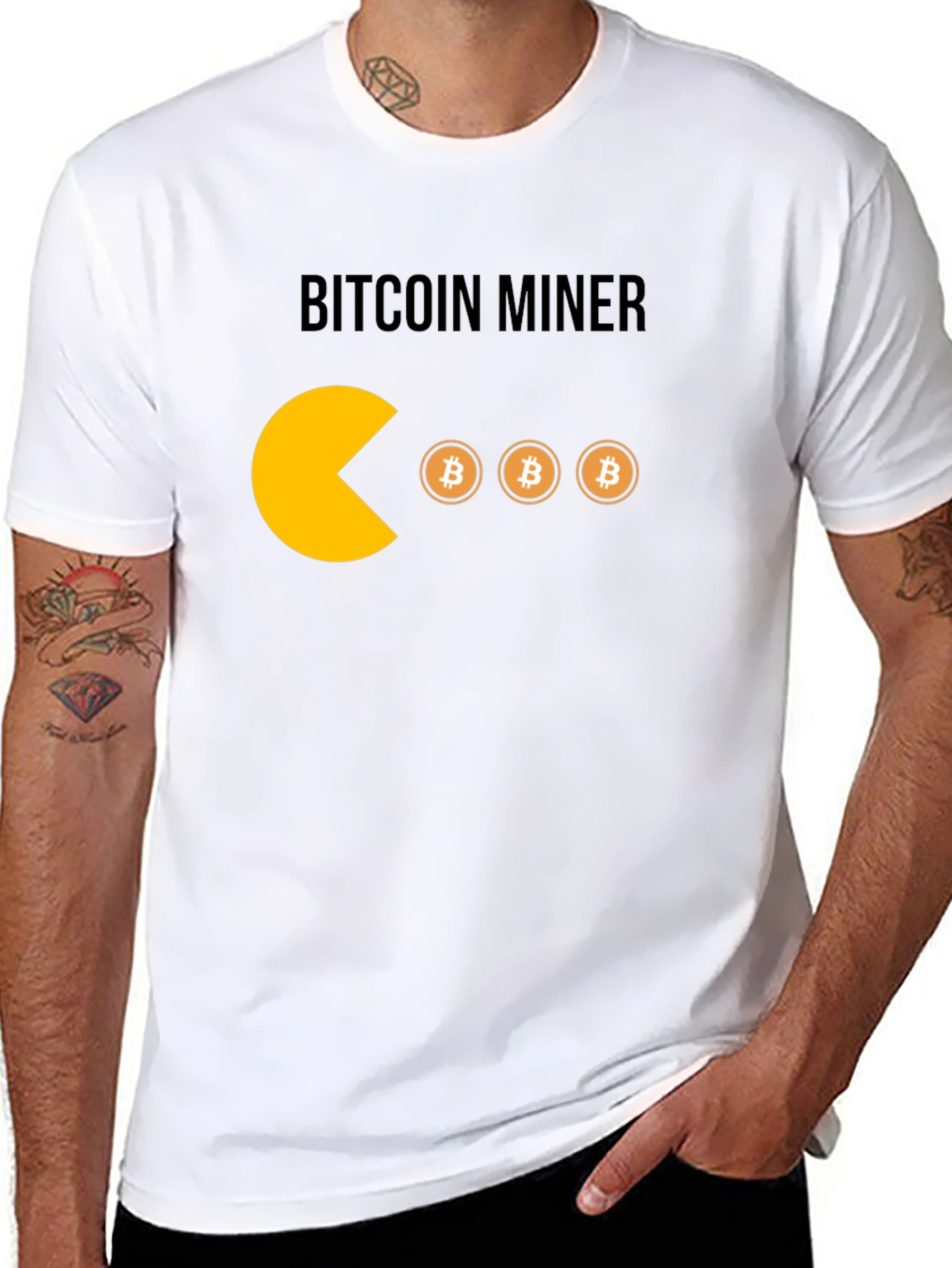 Bitcoin Miner T-Shirt - Crypto Pacman Style