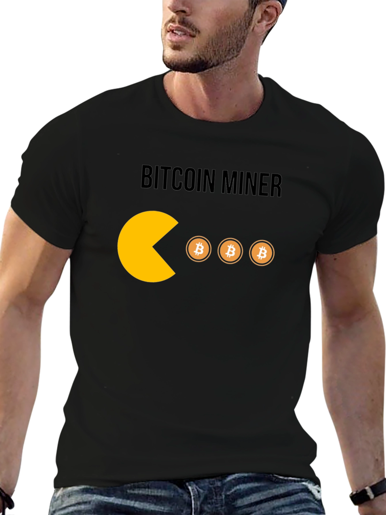 Bitcoin Miner T-Shirt - Crypto Pacman Style