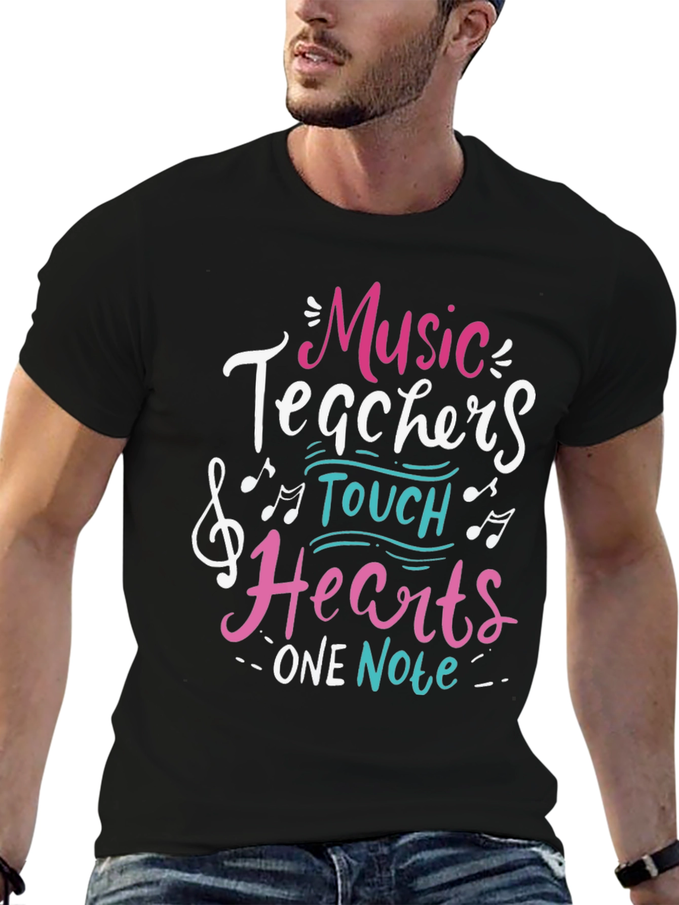 Music Teacher Graphic Tee - Hearts One Note