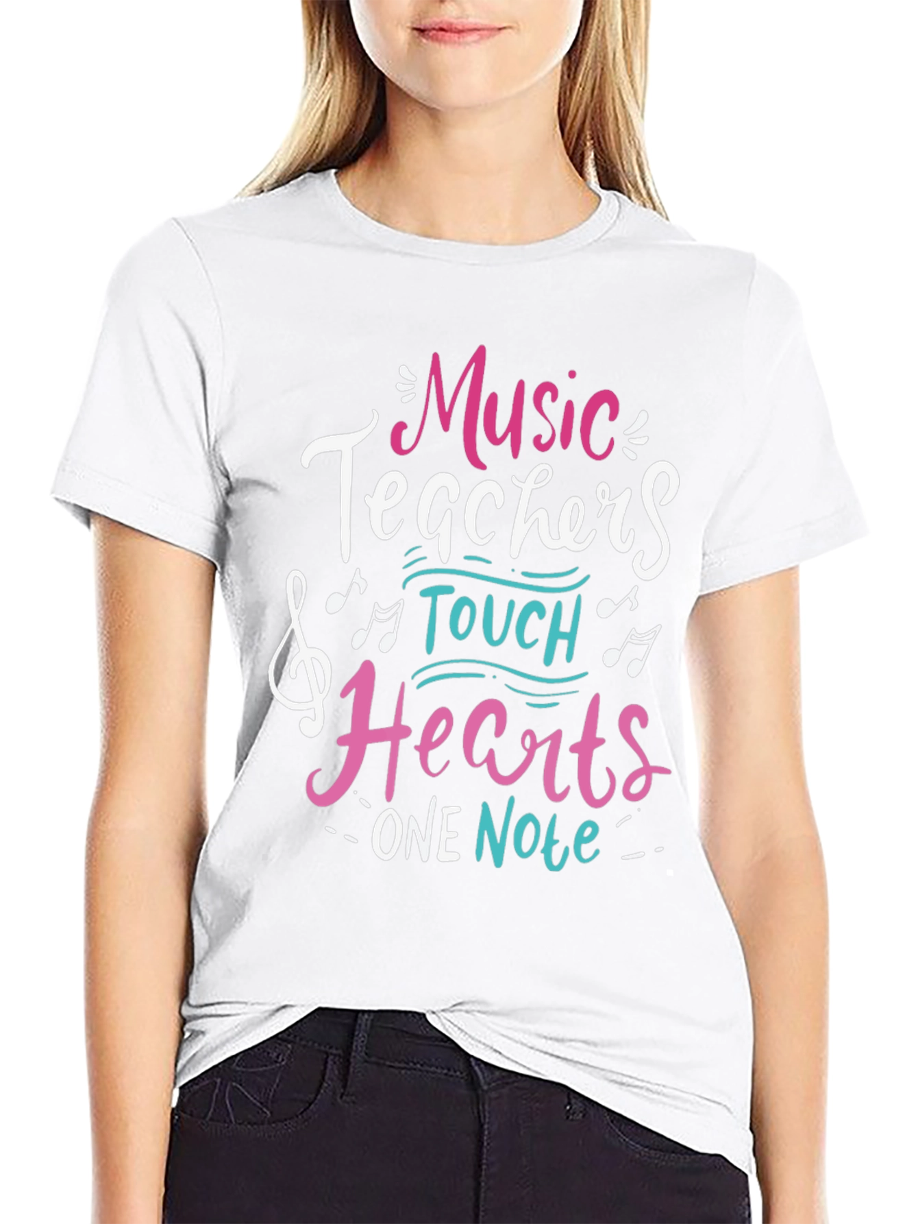 Music Teacher Graphic Tee - Hearts One Note