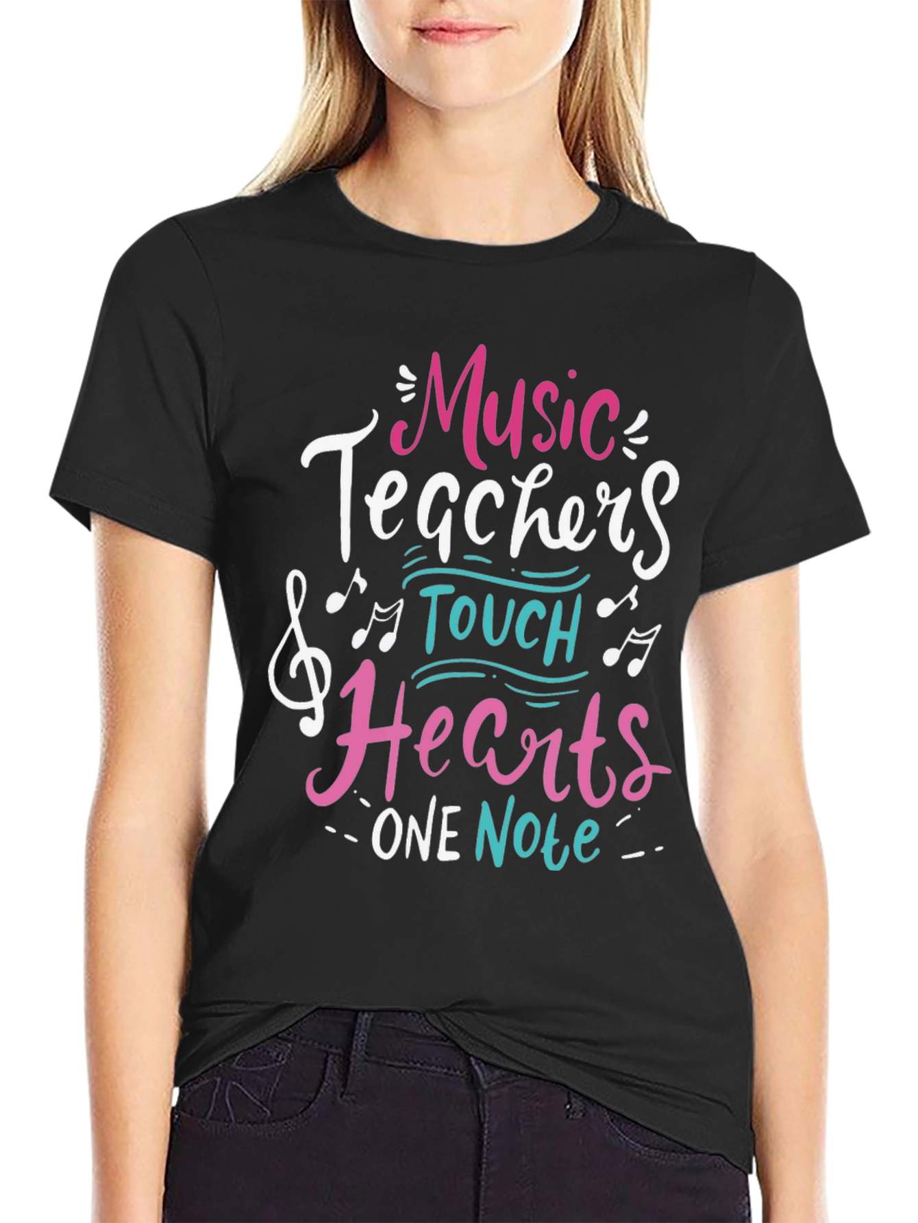 Music Teacher Graphic Tee - Hearts One Note