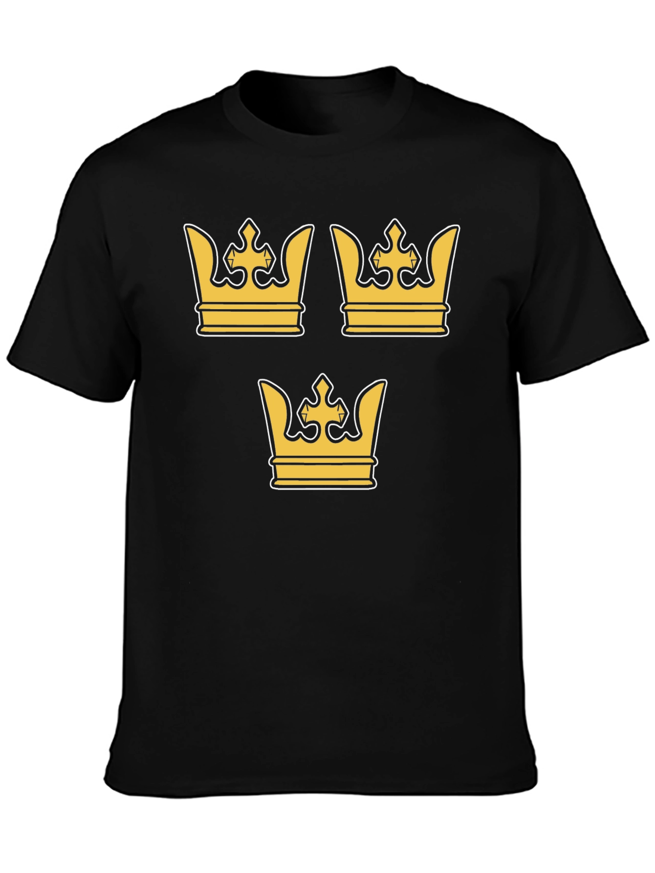 Swedish Crown Graphic T-Shirt - Black Crew Neck