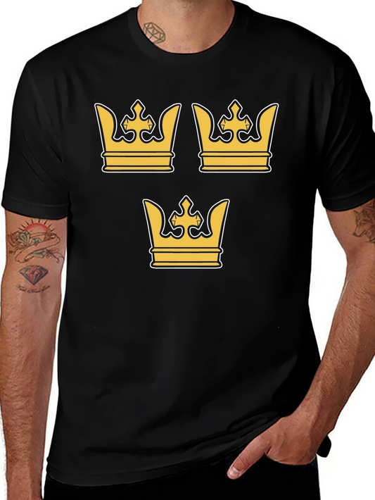 Swedish Crown Graphic T-Shirt - Black Crew Neck