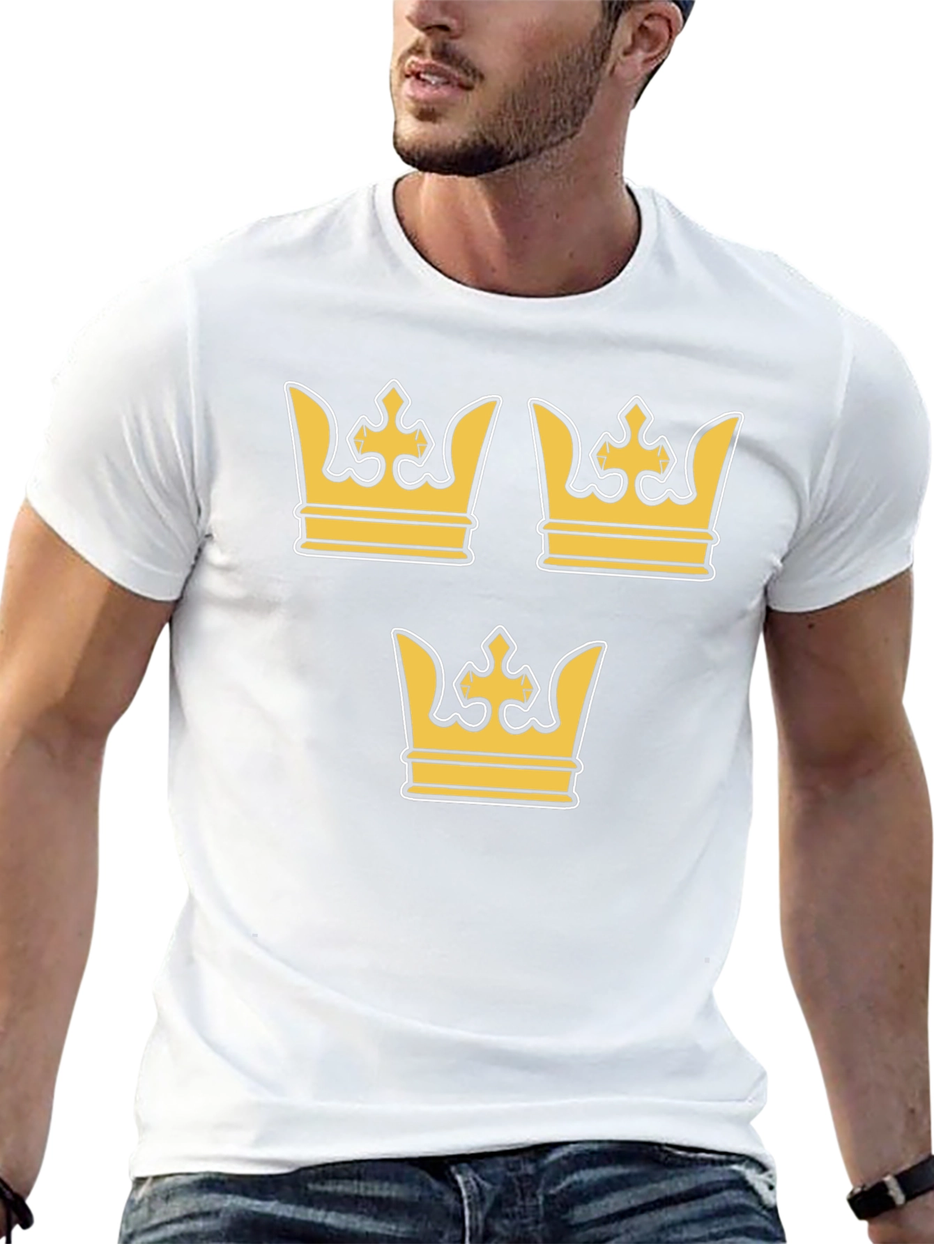 Swedish Crown Graphic T-Shirt - Black Crew Neck